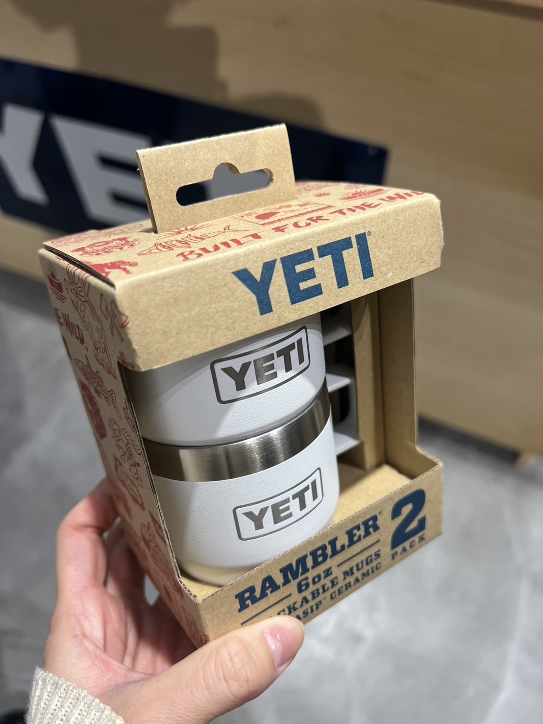 高橋美帆さん「おやこども名品」紹介　YETIのSTANCKABLE MUGS 2PK マグ （白）パッケージ