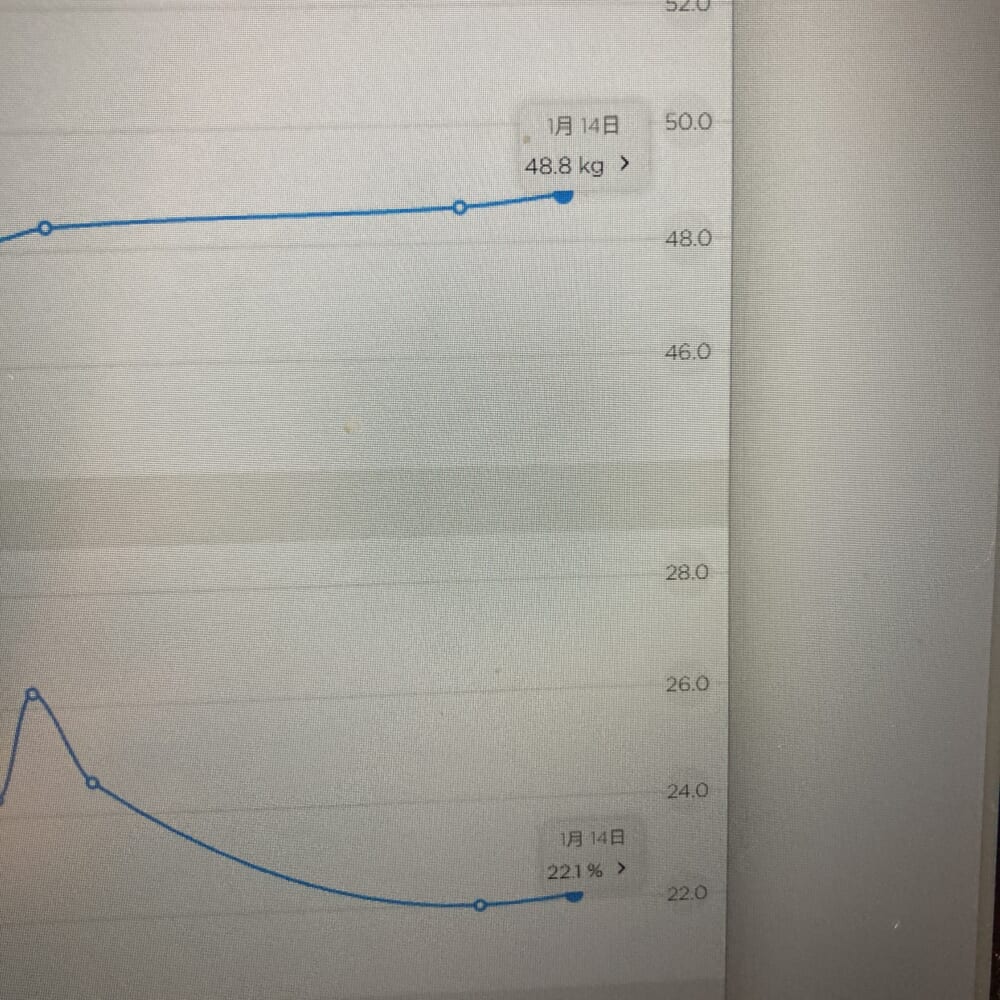 40代ダイエット　体重　体脂肪率