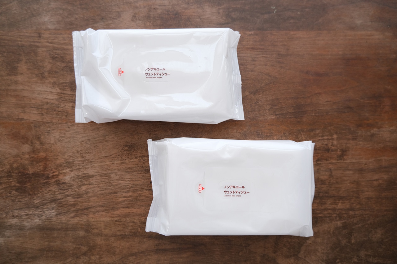 ノンアルコール ウェットティシュー（99円）　無印良品