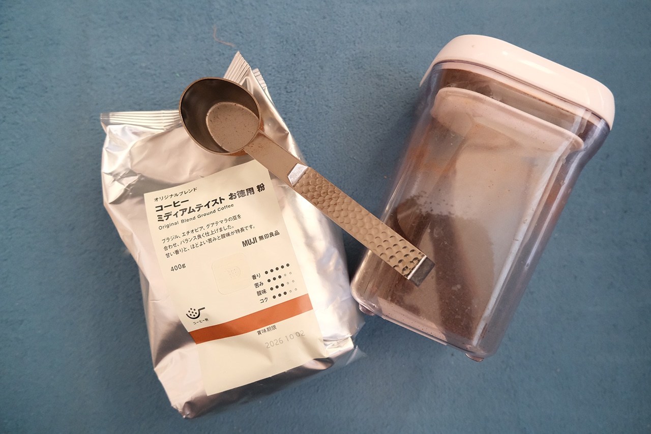 オリジナルブレンド コーヒー ミディアムテイスト お徳用 粉400g　使用シーン　無印良品