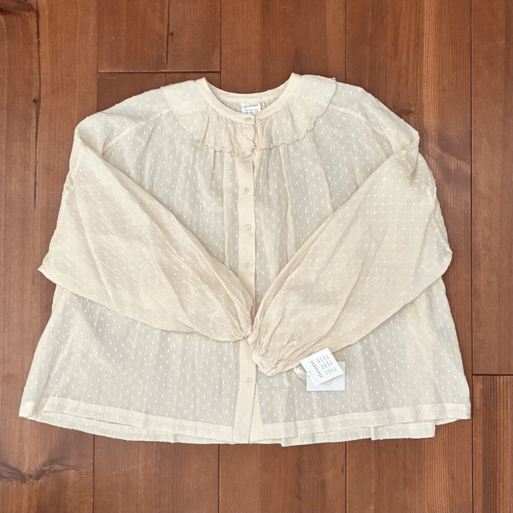 12closet「コットンカットボイル衿フリルブラウス」