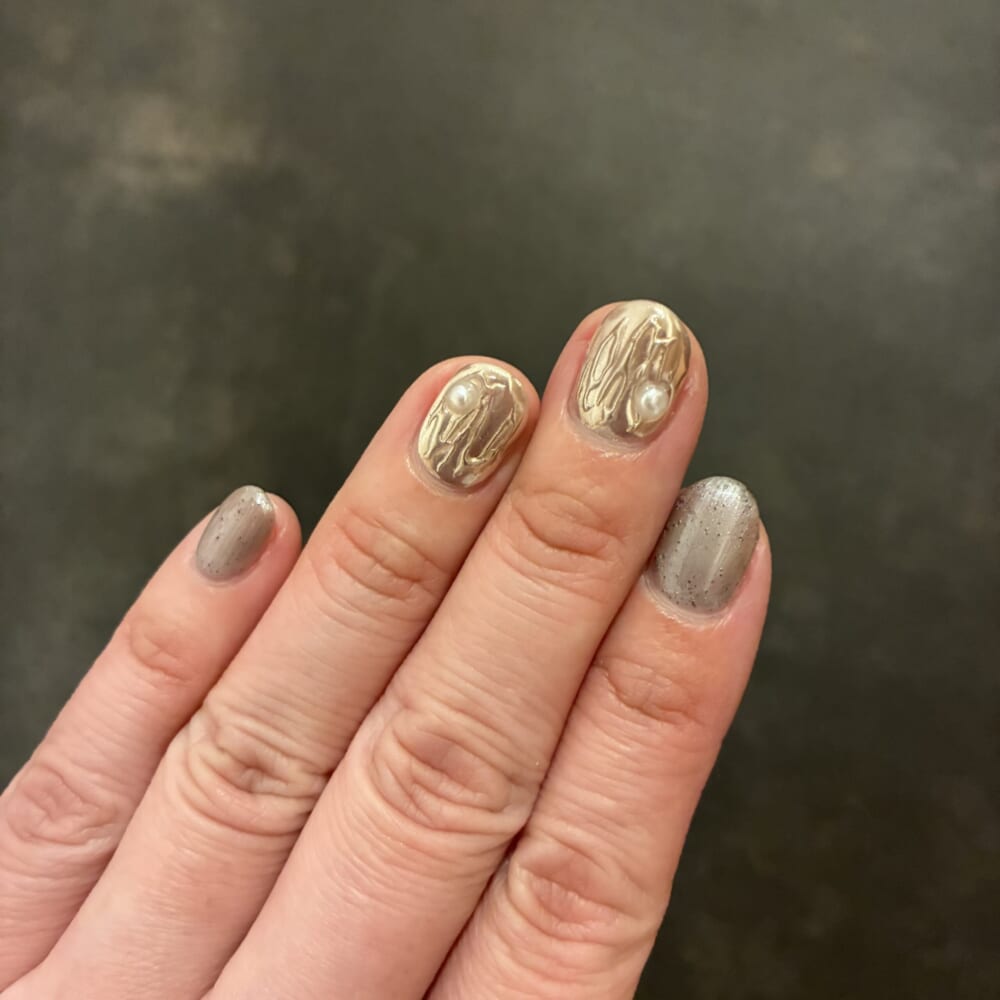 ジェルネイル ミラーネイル