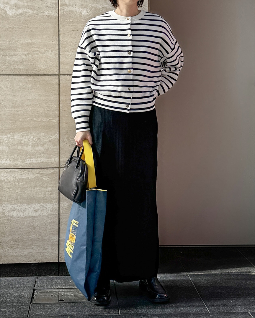 【kazumiさん×12closetコラボ】
コットンカシミヤ ２WAYニットのコーディネート