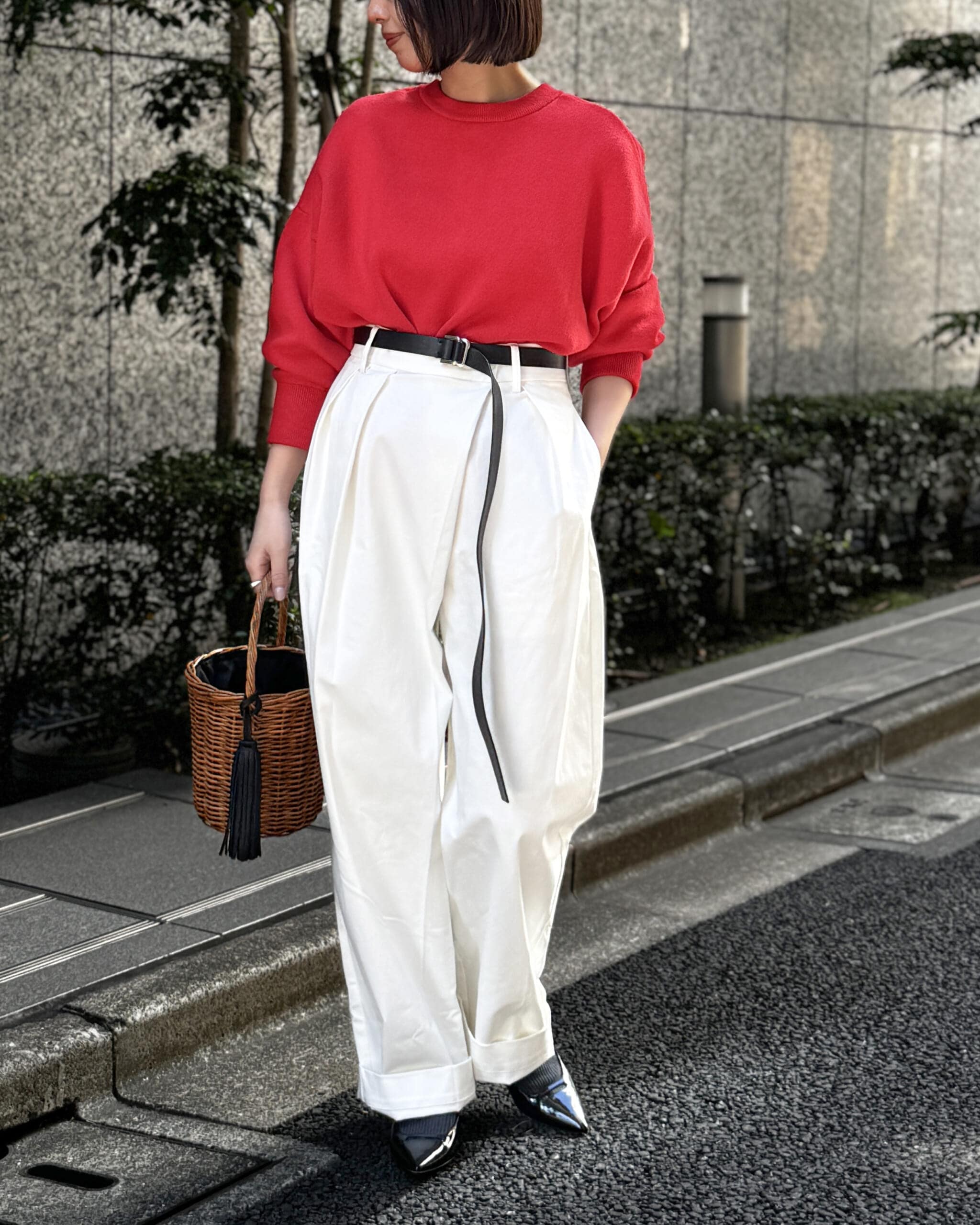 【kazumiさん×12closetコラボ】
コットンカシミヤ ２WAYニットのコーディネート