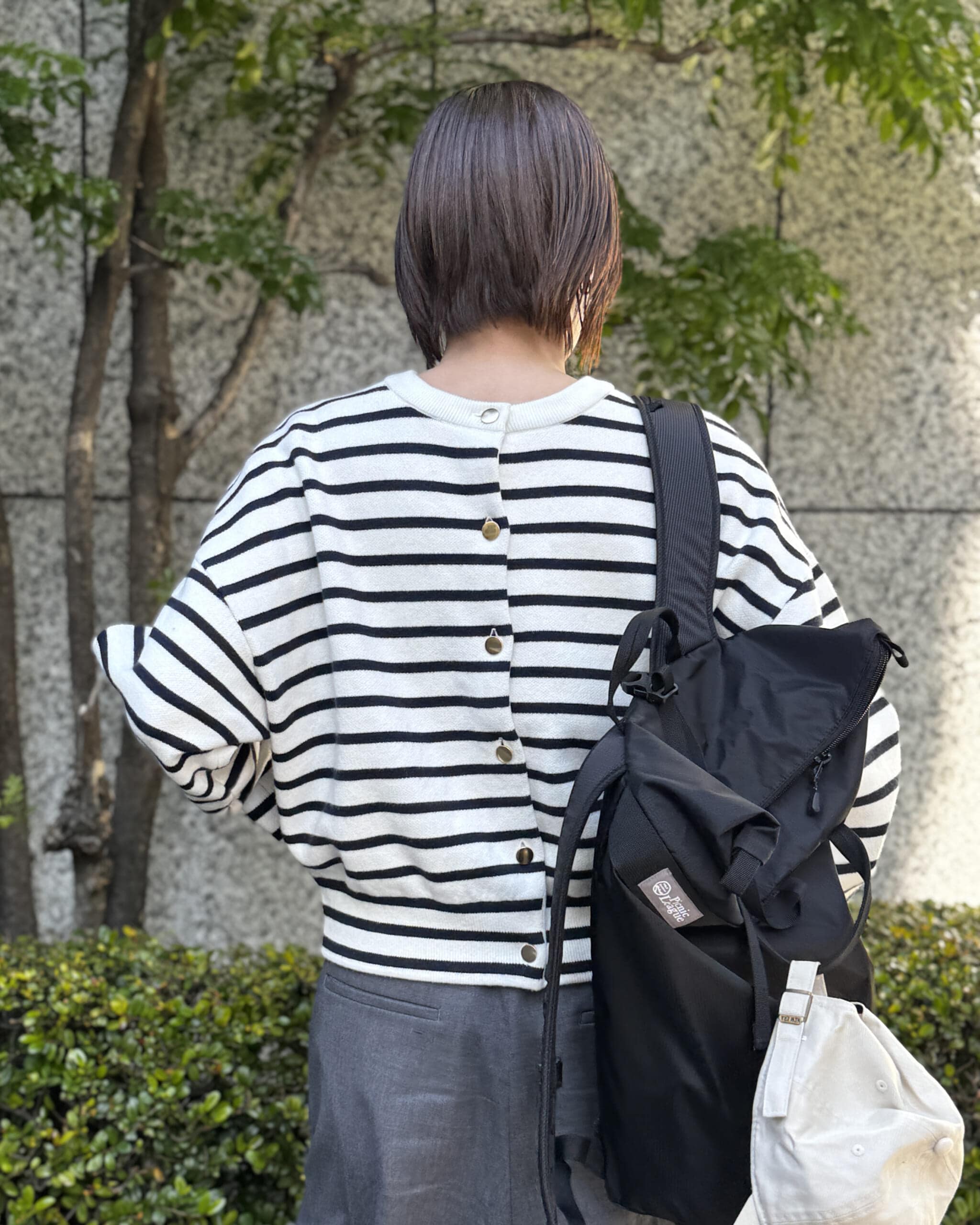 【kazumiさん×12closetコラボ】
コットンカシミヤ ２WAYニット　ボーダー