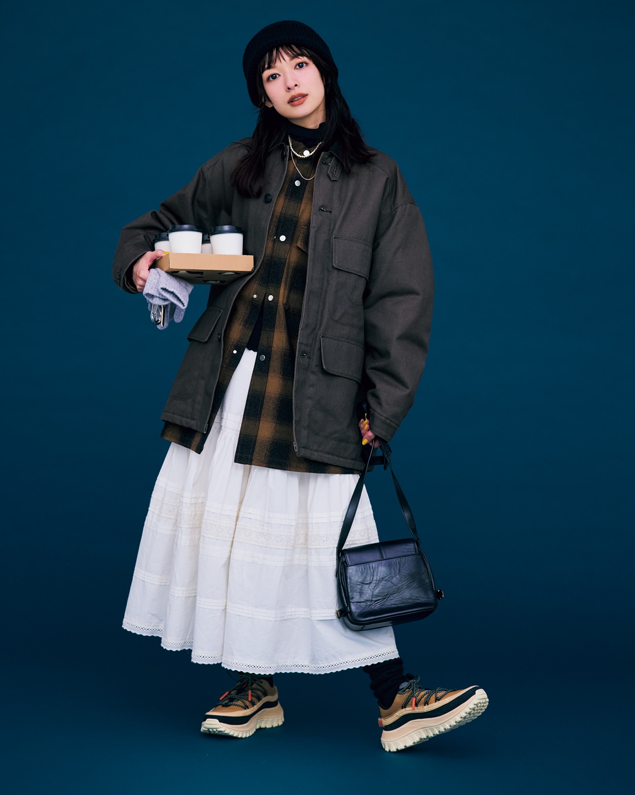 明日なに着る0123 モデル/森絵梨佳