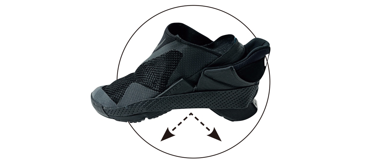 山折り型を踏んで履く！