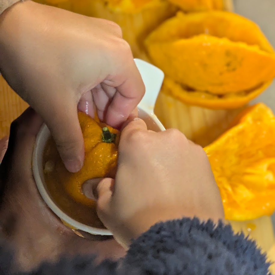 小2 子供クッキング ミカンジュース