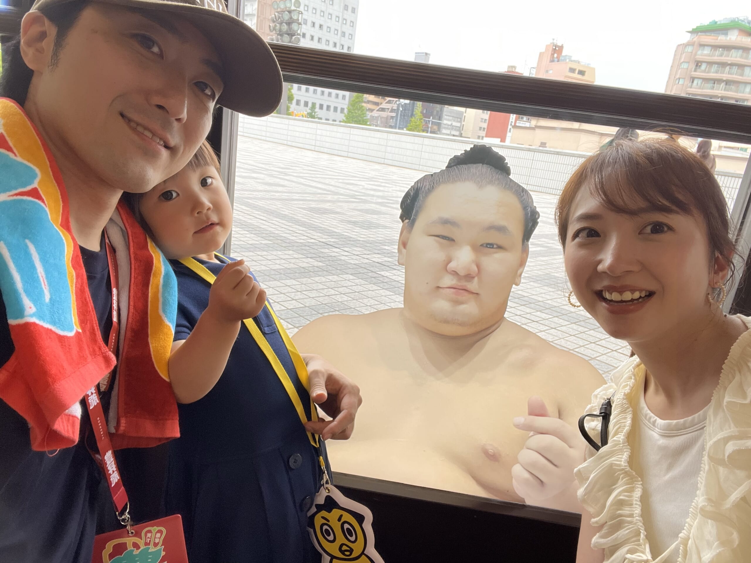 家族で相撲観戦に行ったときの写真