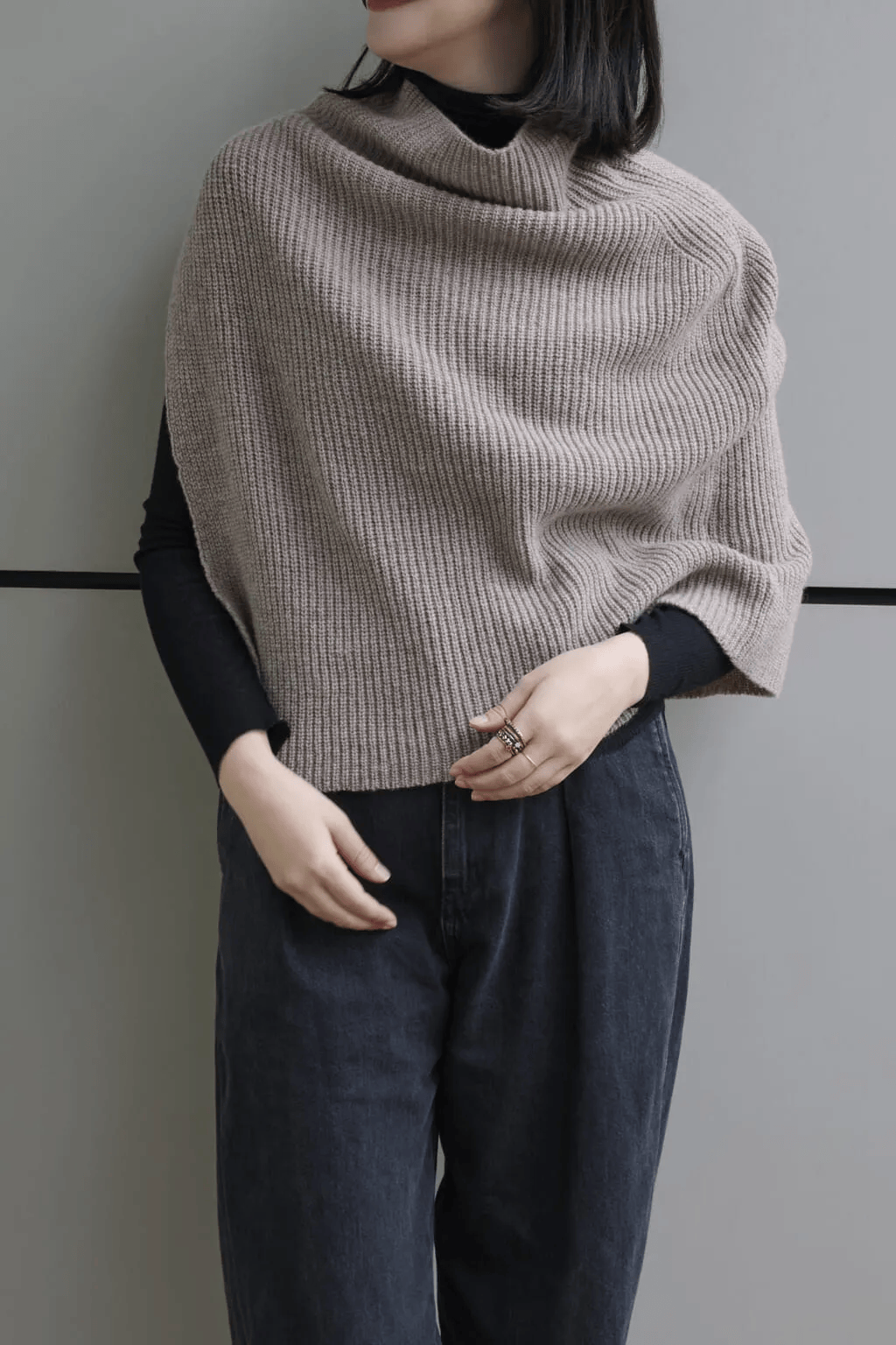 【TWEEDMILL】ニットポンチョ