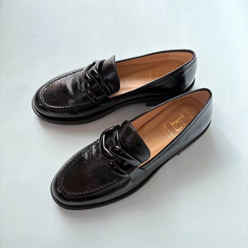 LucaGrossi / ルカ グロッシ　ラウンドトウチェーンビットローファー