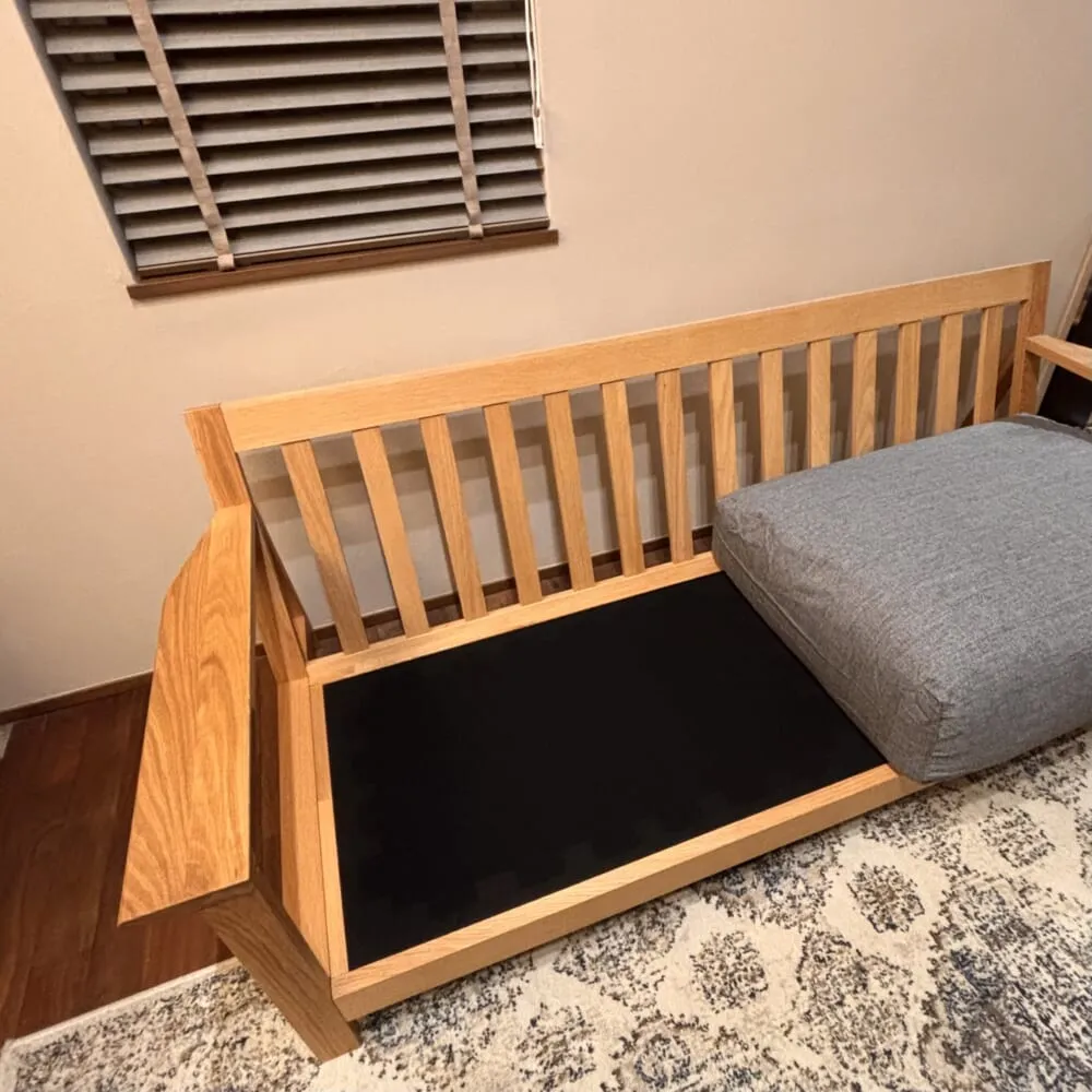 無印良品「フェザーポケットコイル３シーター」座面を外したところ