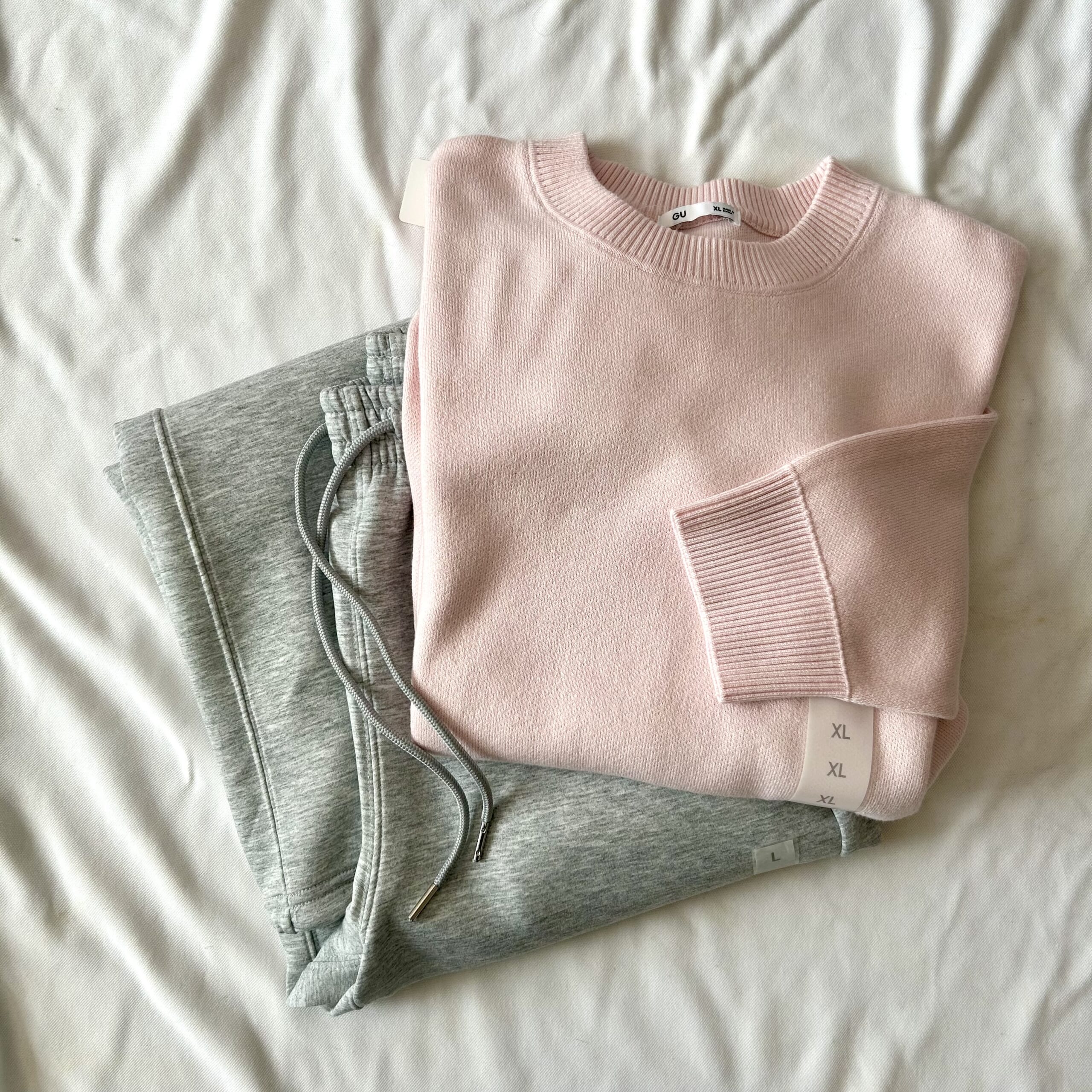 GUで春先取り｜ピンクニット＆スウェットパンツ購入