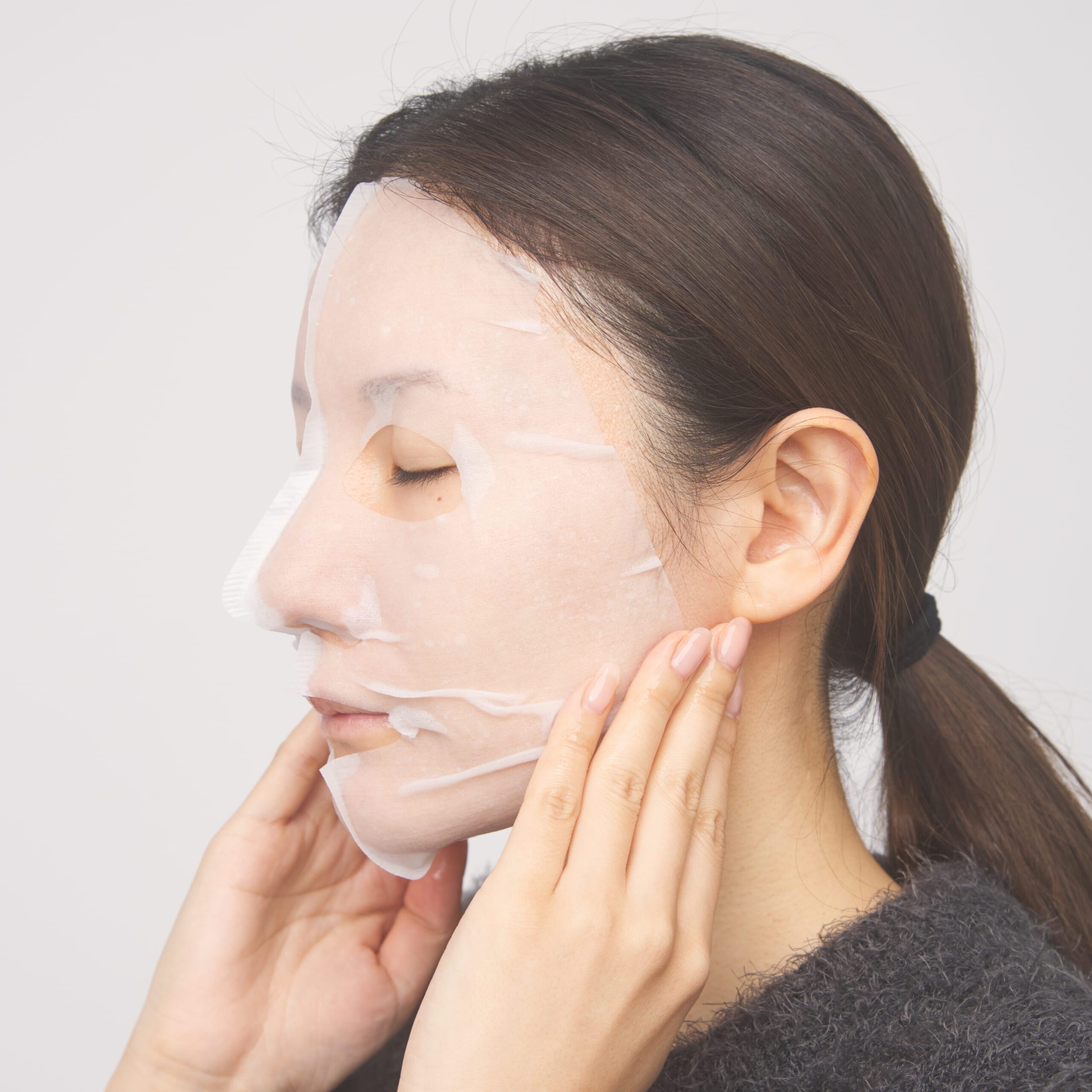 マスクを使用しているところ