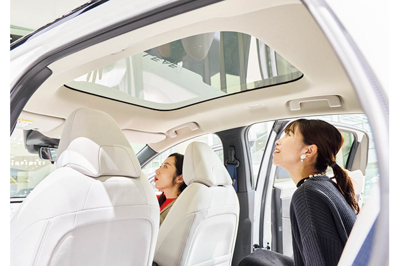 ガソリン車とは違う設計で車内空間が広くとりやすい