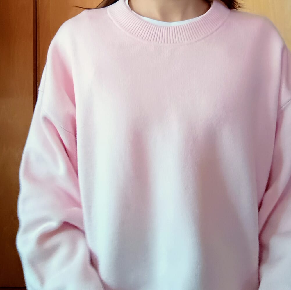 GU スウェットライクニットオーバーサイズプルオーバー