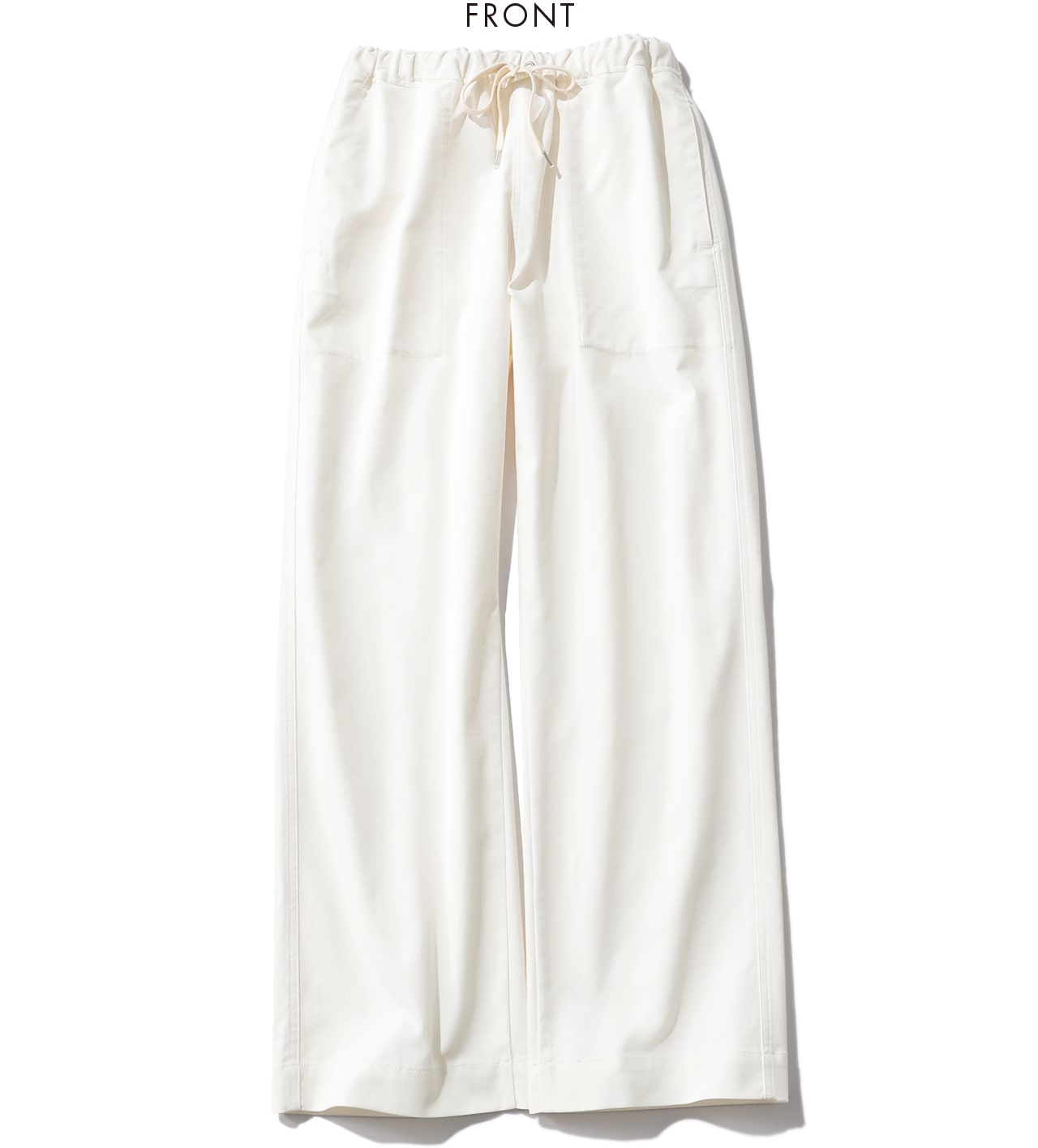 LEE限定 12closet（トゥエルブクローゼット）【洗える】【ストレッチ】【吸水速乾】【UVカット】【透けにくい】多機能ザ・エブリバディパンツ オフホワイト（正面）