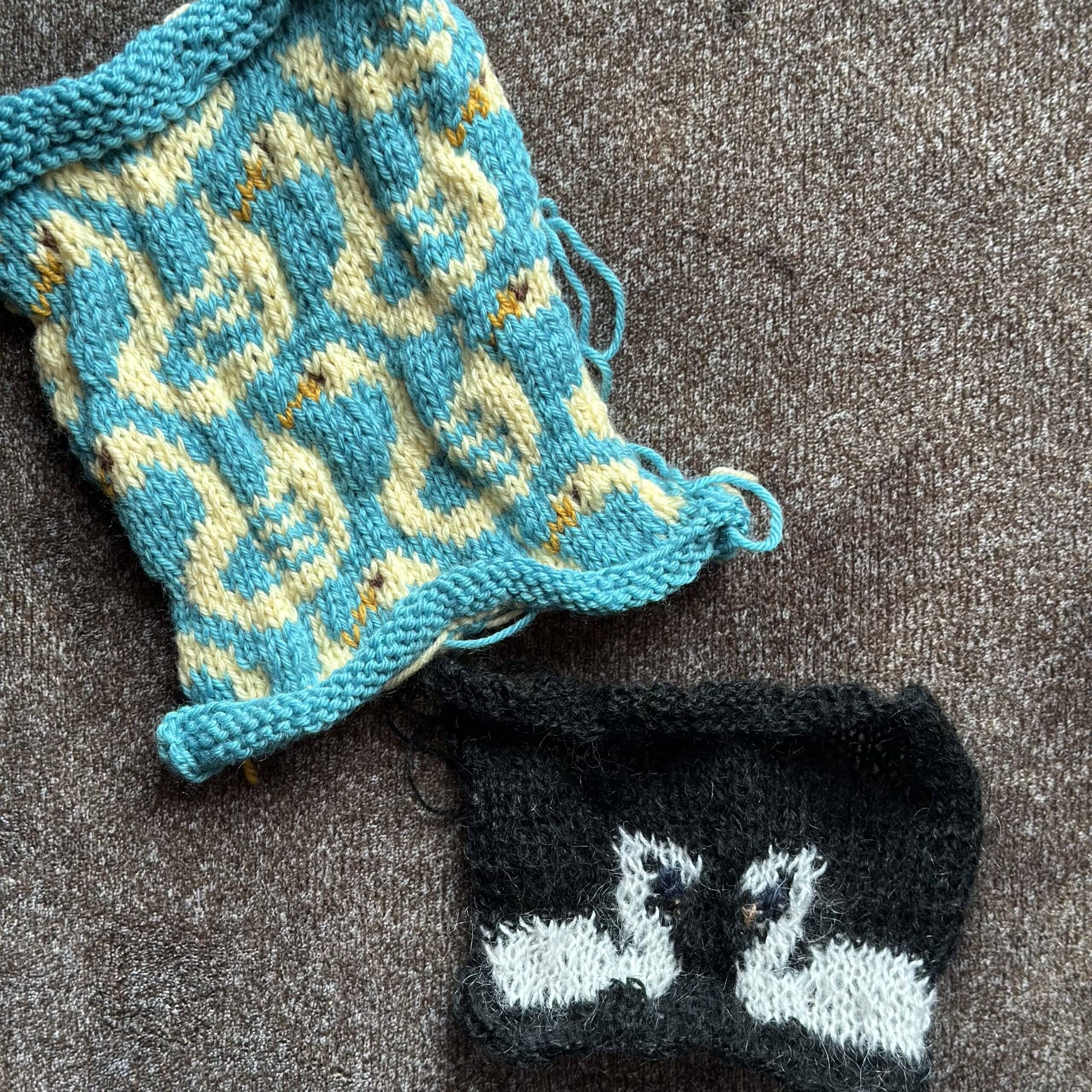 編み物　すぎやまとものニットで冬支度　スワン