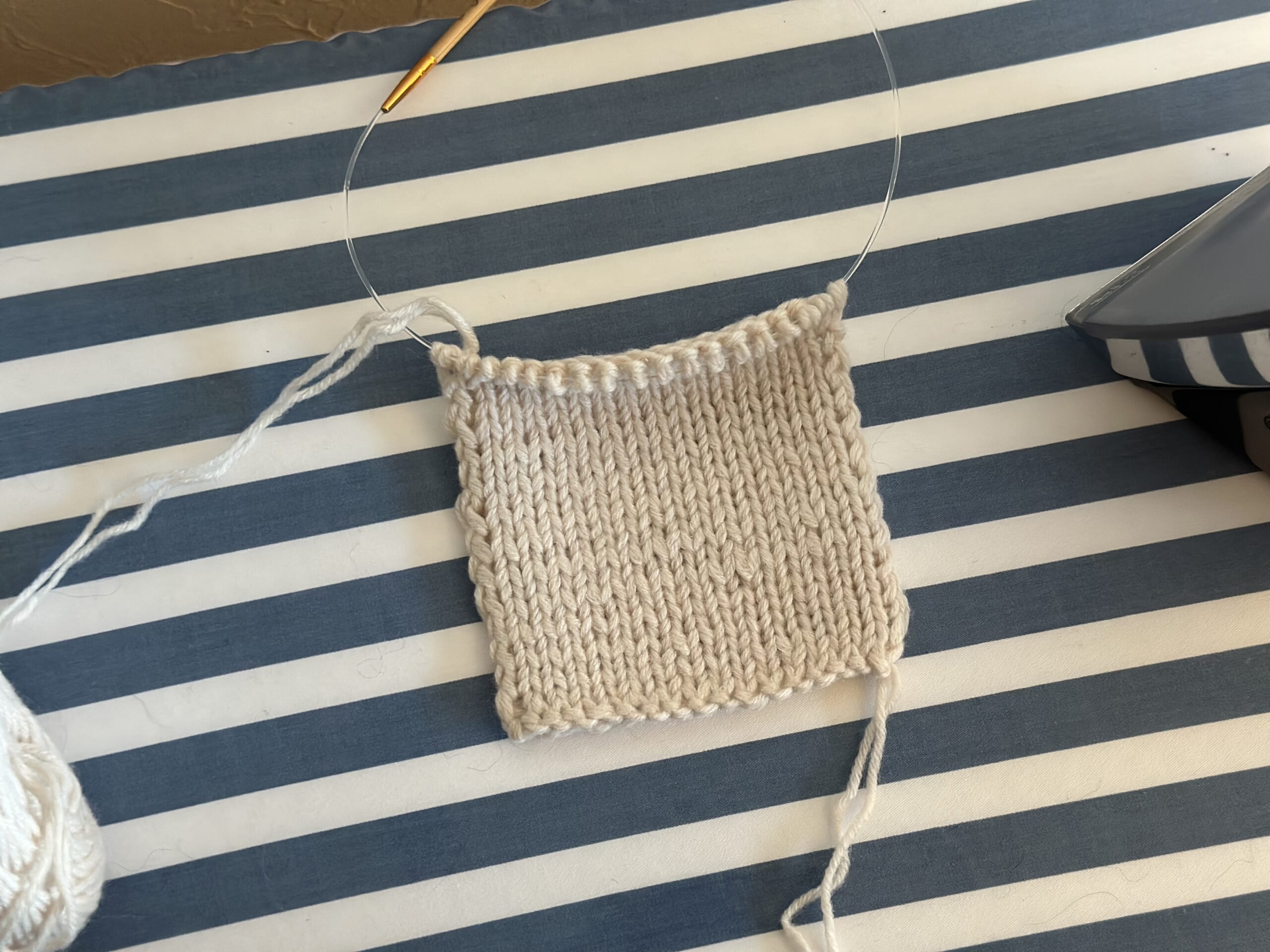 編み物初心者　ネックウォーマー　ゲージ