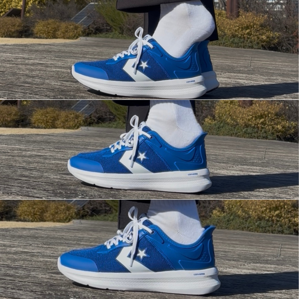 コンバースハンズフリーシューズデイスタースリットスラッド2026春夏新色ブルーを着用する過程