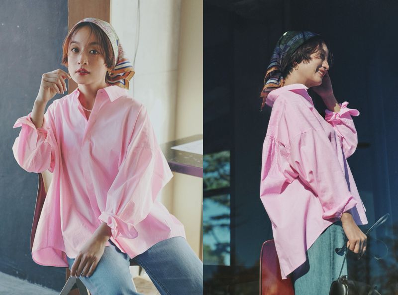 12closet　LEEマルシェ　高山都　ピンクシャツ　春アイテム　