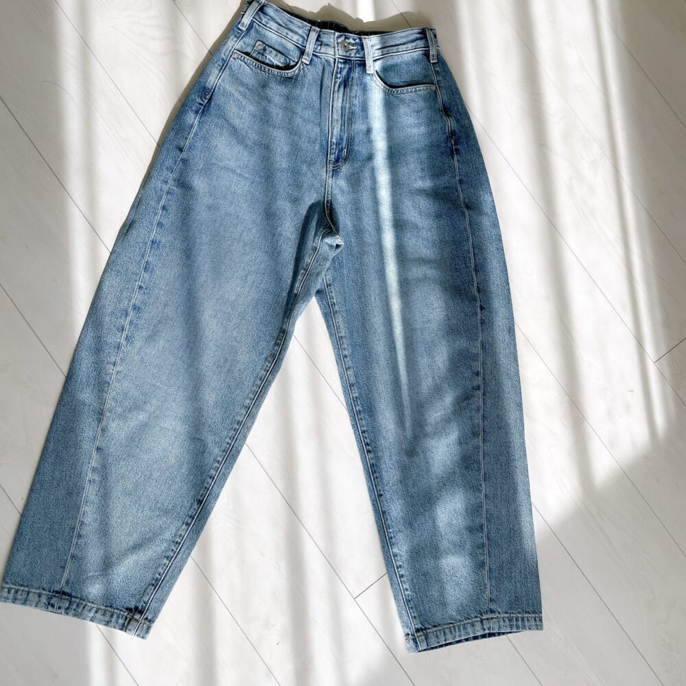 婦人　木の実から作ったカポック混　デニムコクーンパンツ 無印良品