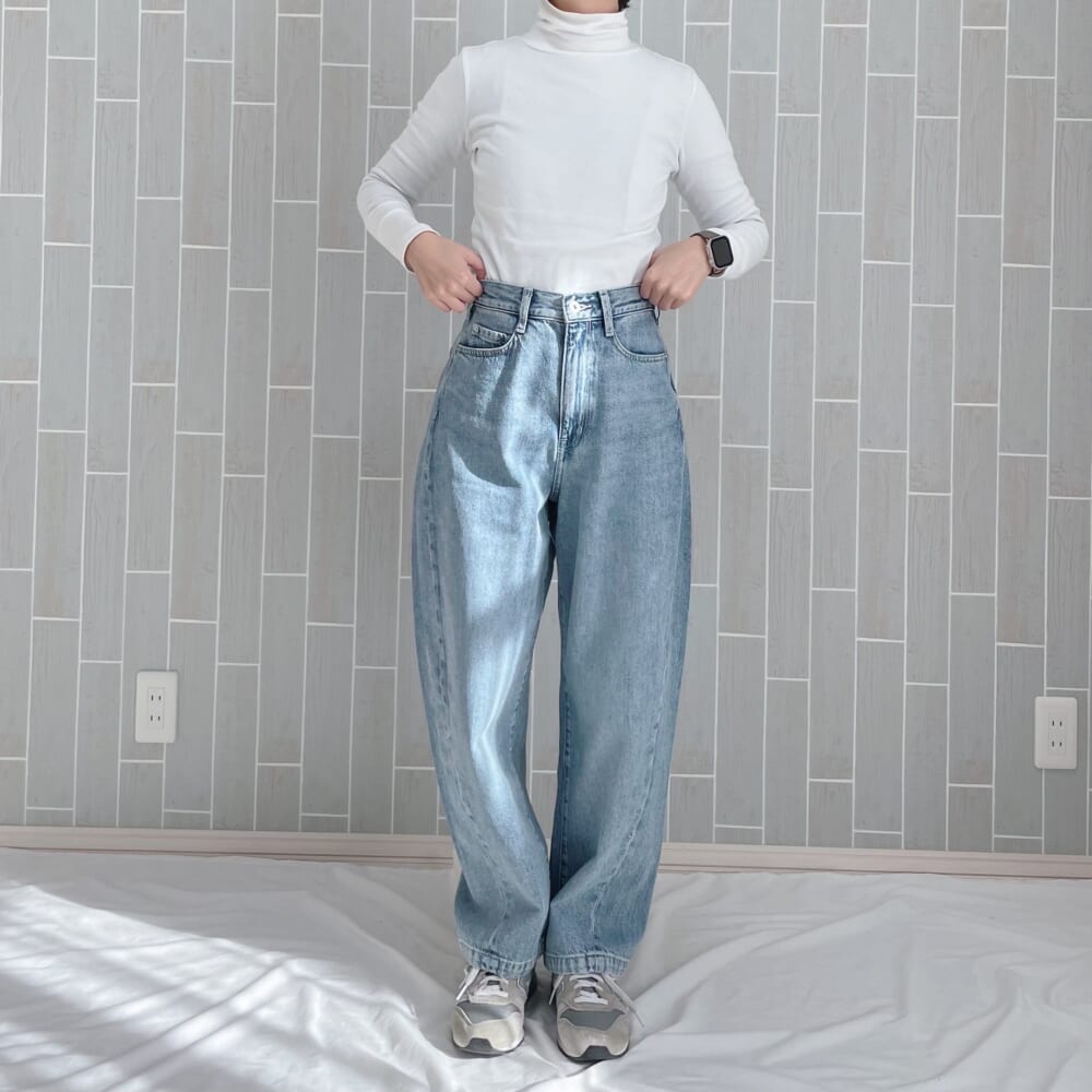 婦人　木の実から作ったカポック混　デニムコクーンパンツ 無印良品