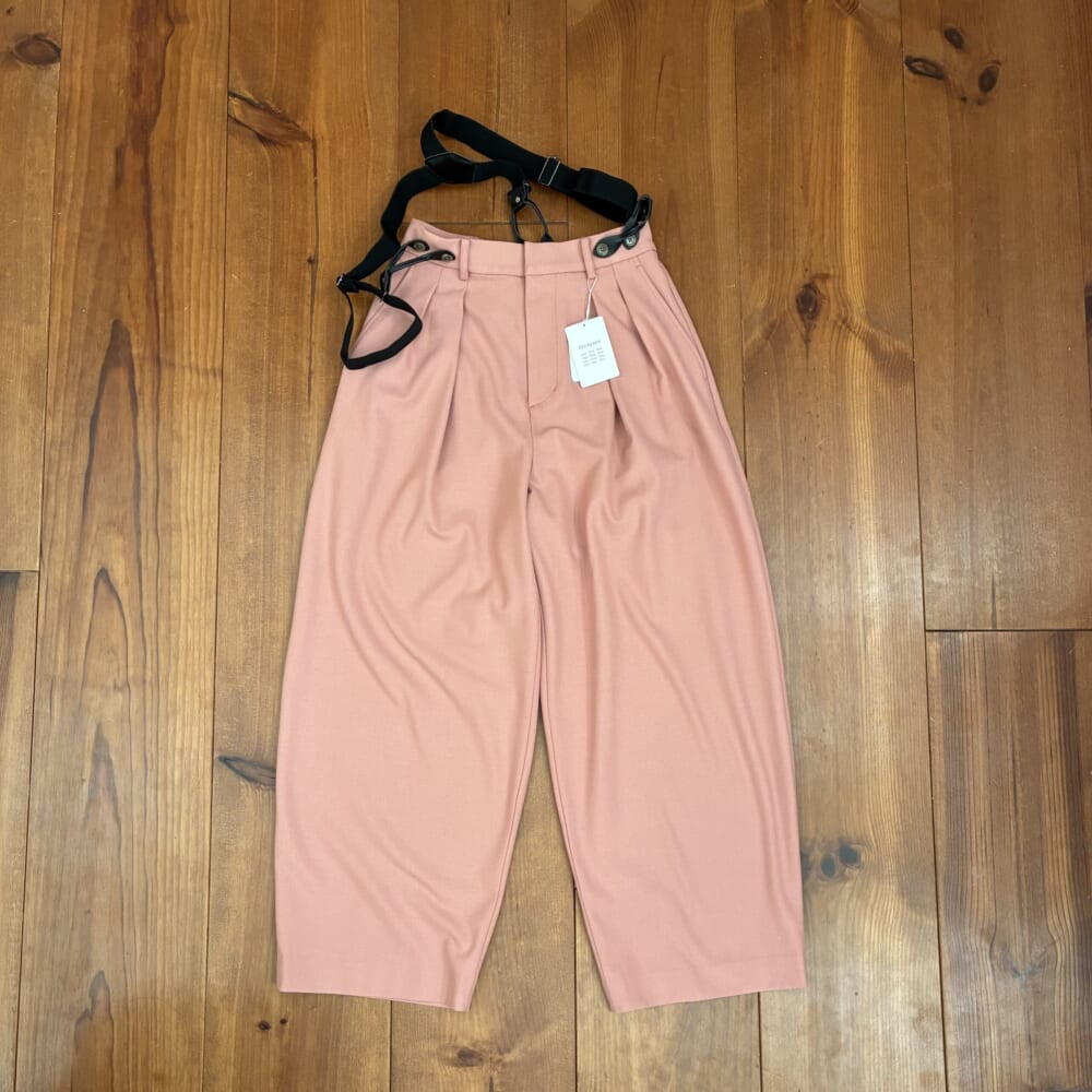 【LEEマルシェ】”kazumi×12closet”洗える ストレッチ サスペンダーパンツ【ピンク】