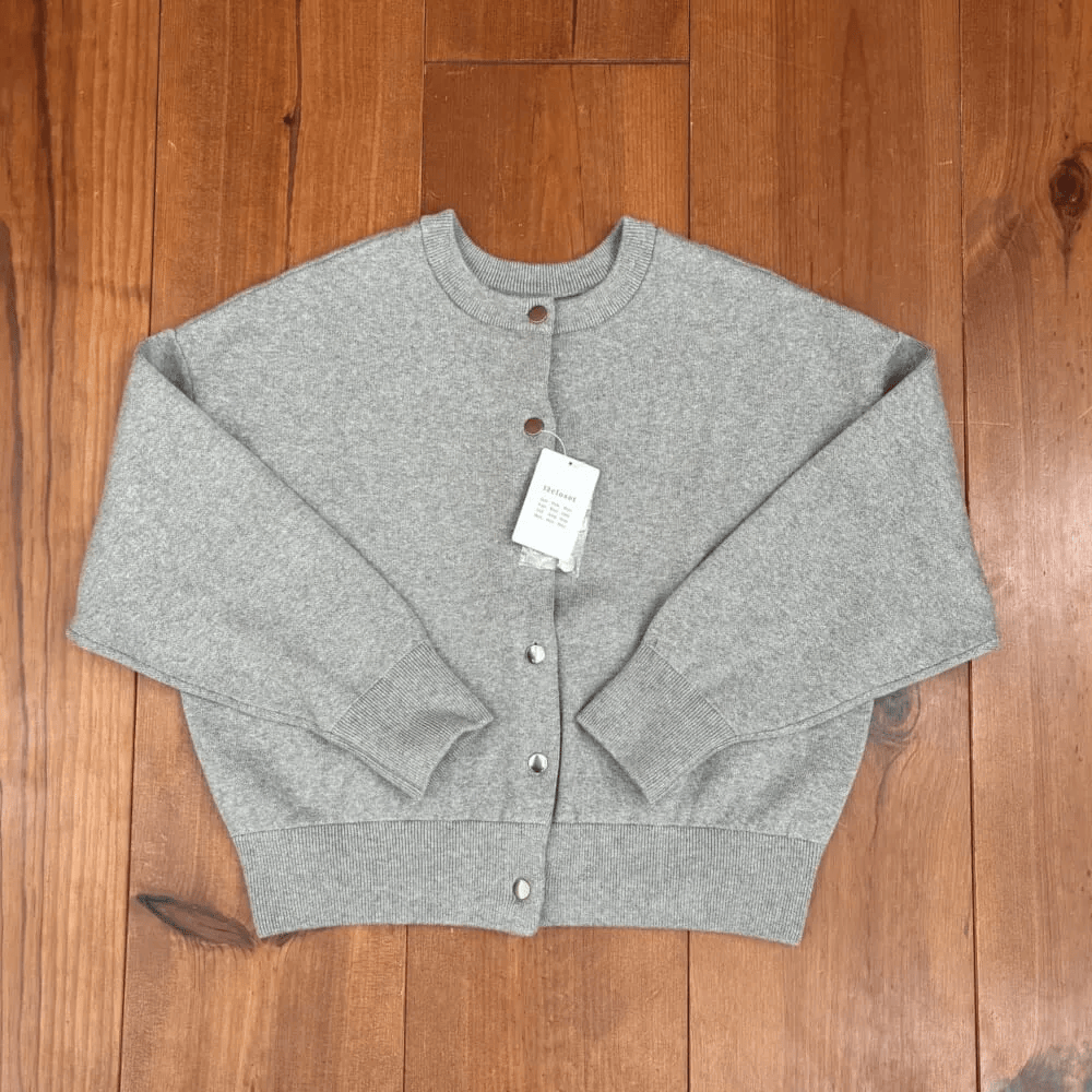 【LEEマルシェ】”kazumi×12closet”洗えるコットンカシミヤ2WAYニット【グレー】