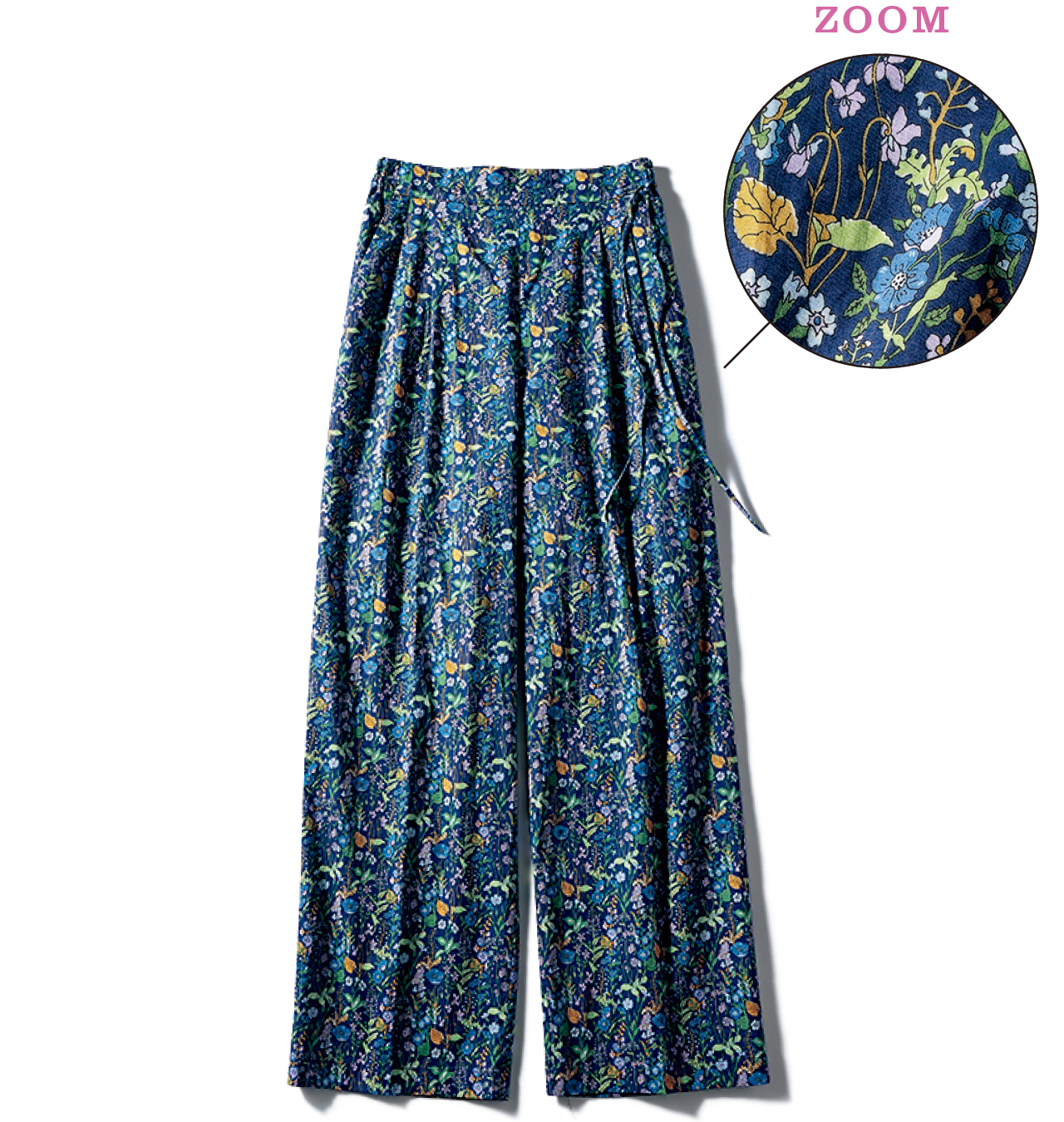 12closet（トゥエルブクローゼット）【洗える】リバティプリントタックパンツ