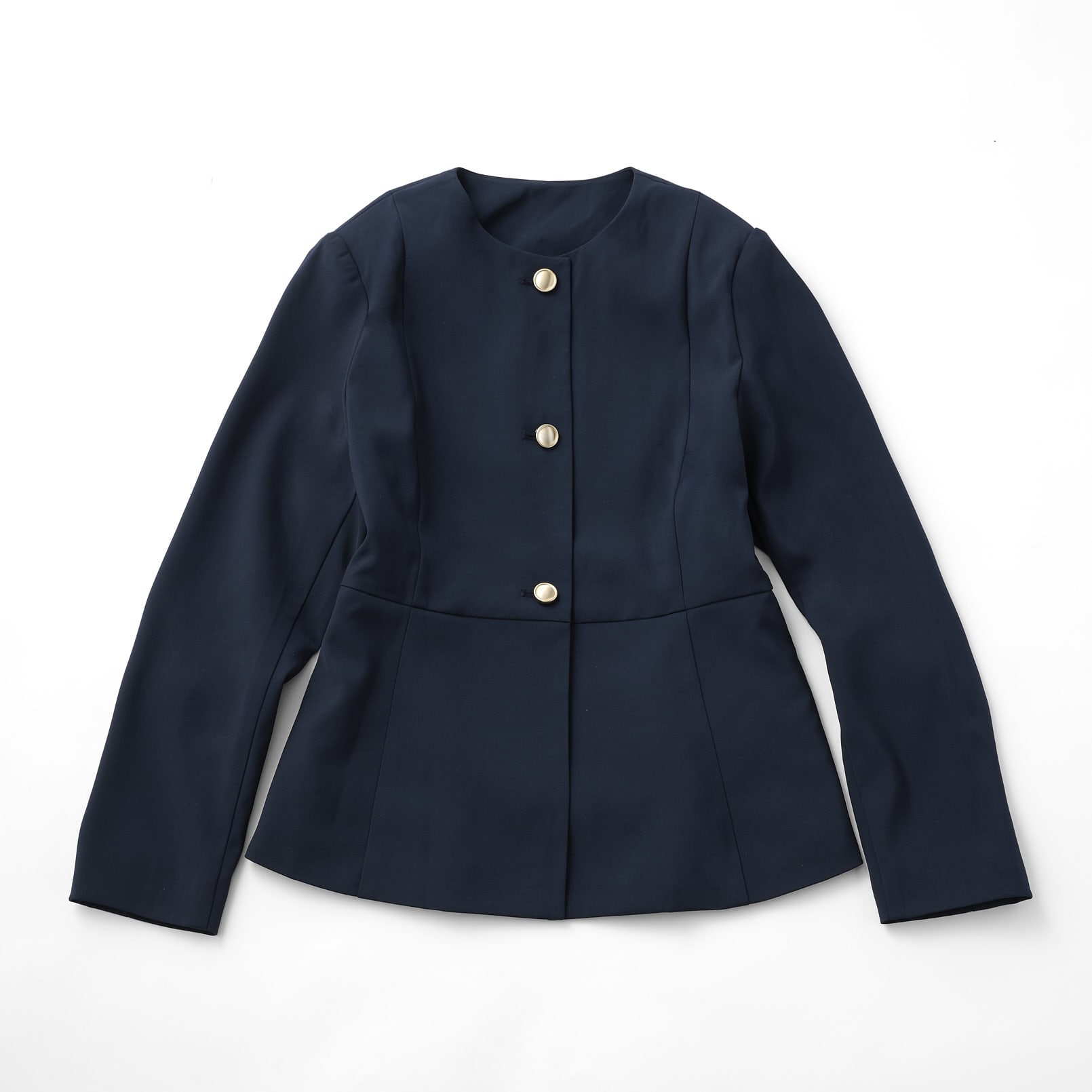 「ur’s(ユアーズ)」美シルエット ゴールド釦ペプラムジャケット