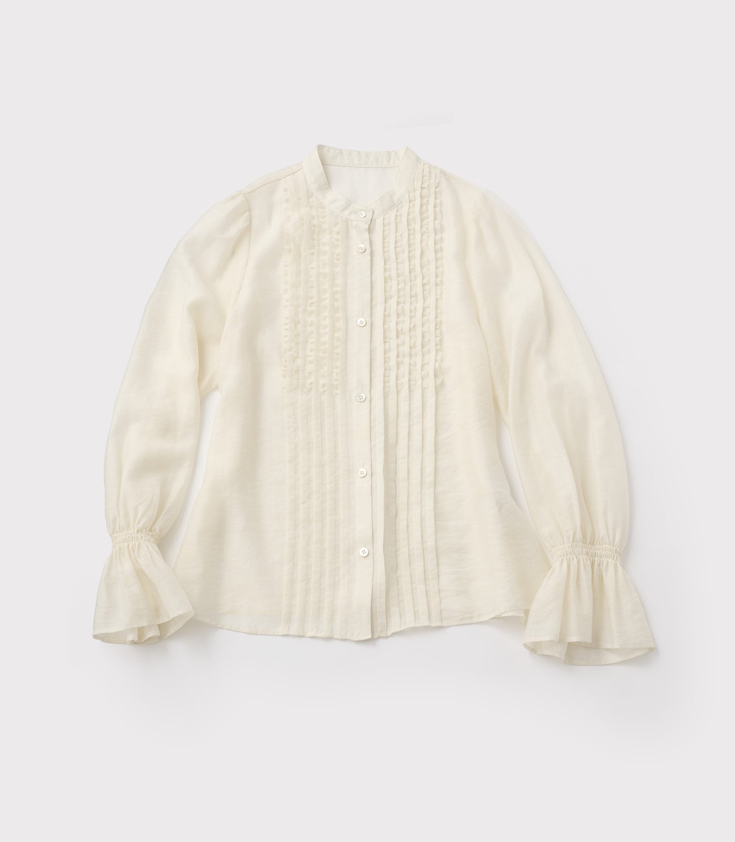 「SHIPS any(シップス エニィ)」シアー スタンド フリルブラウス