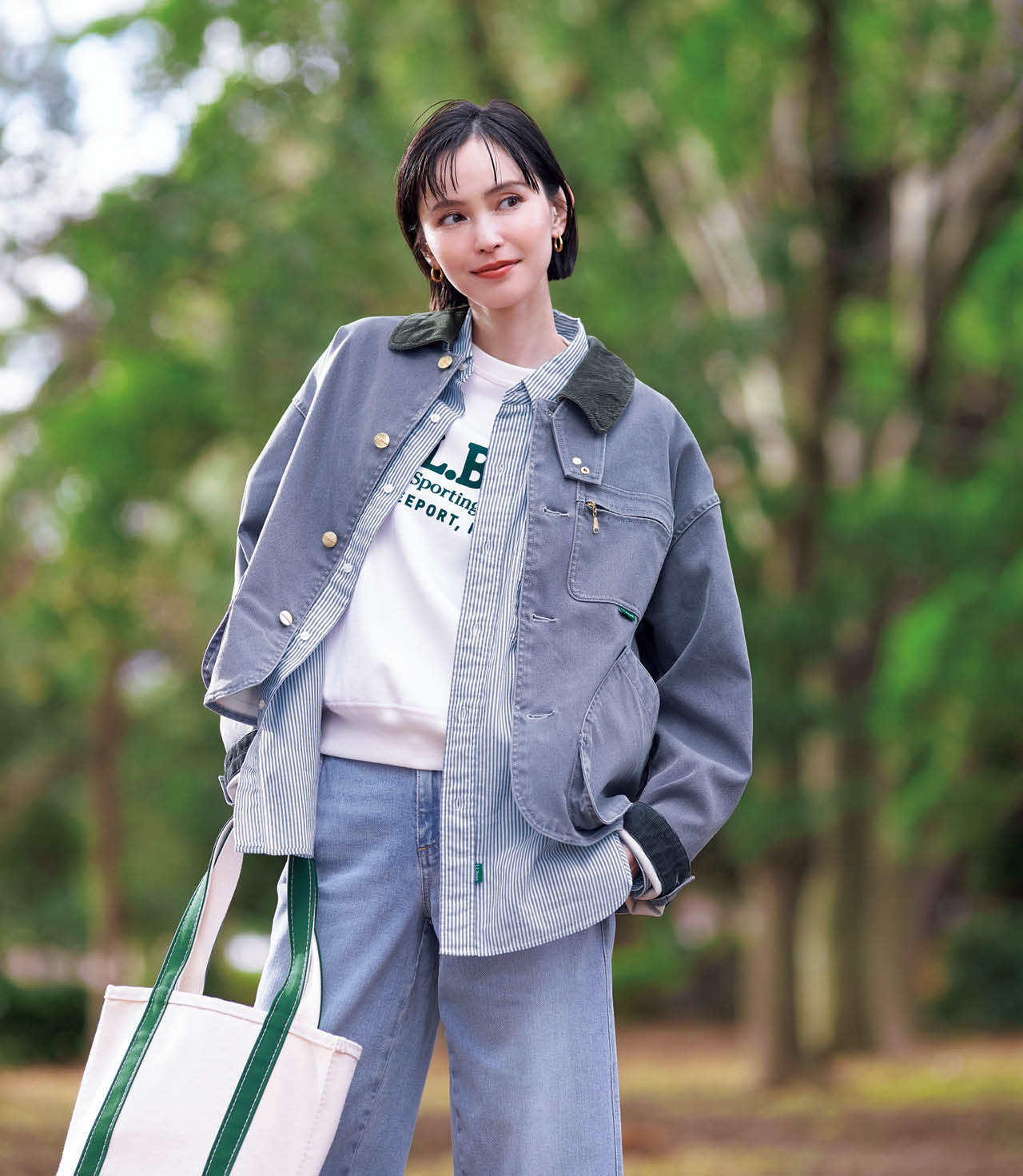 比留川 游さんのL.L.Beanのプロスペクト・ハーバー・フィールド・コートを使ったコーデ