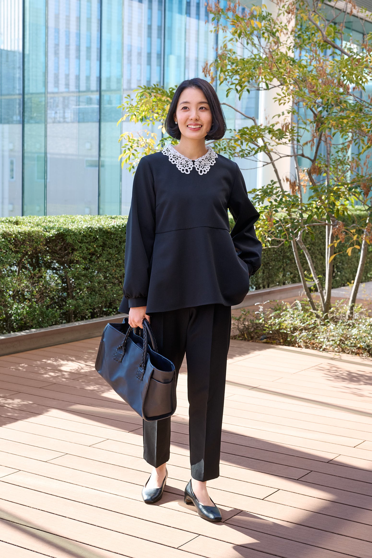 高橋夏果が着る「GLOBALWORK(グローバルワーク)」のセットアップ全身