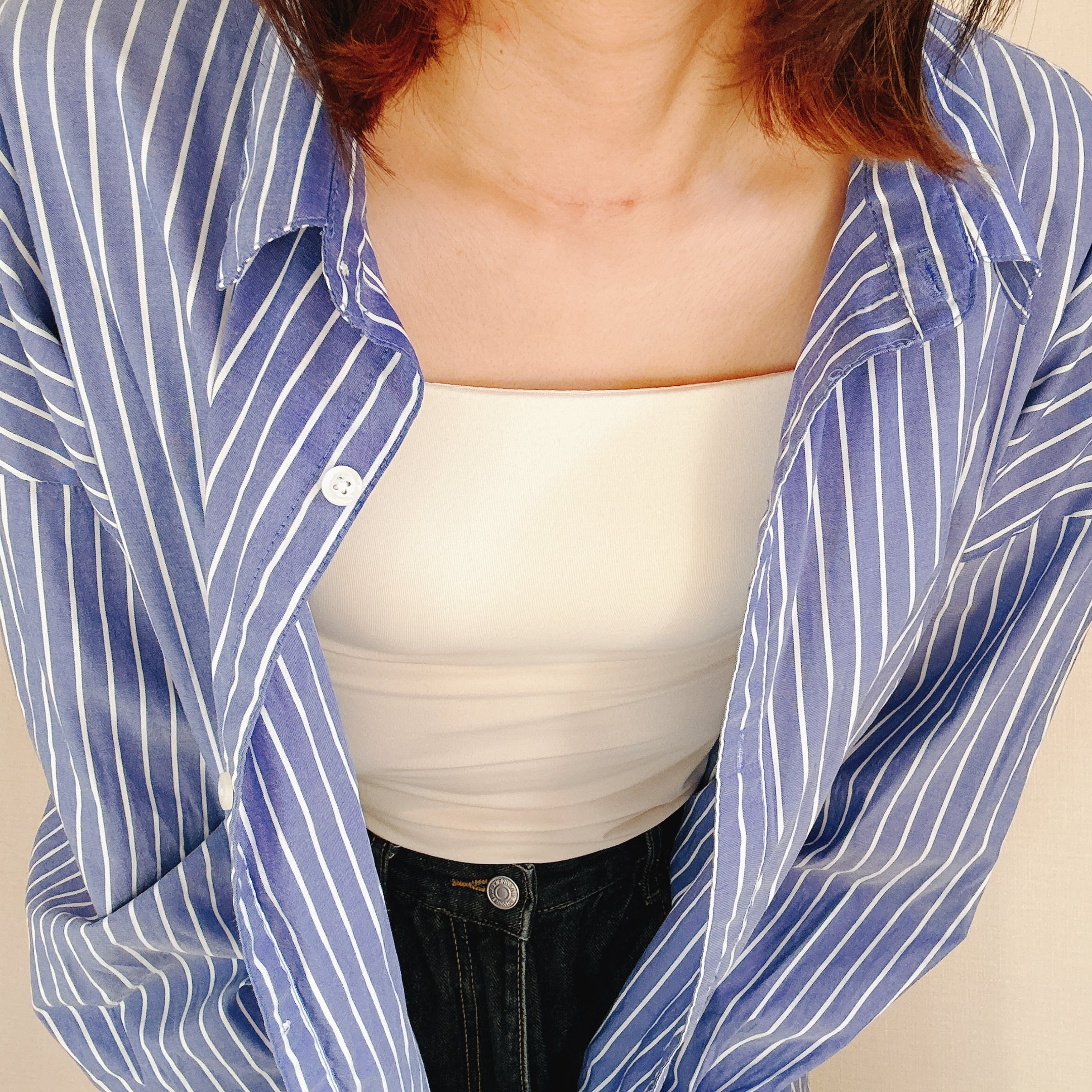 スタイリッシュ綿混ブラキャミ