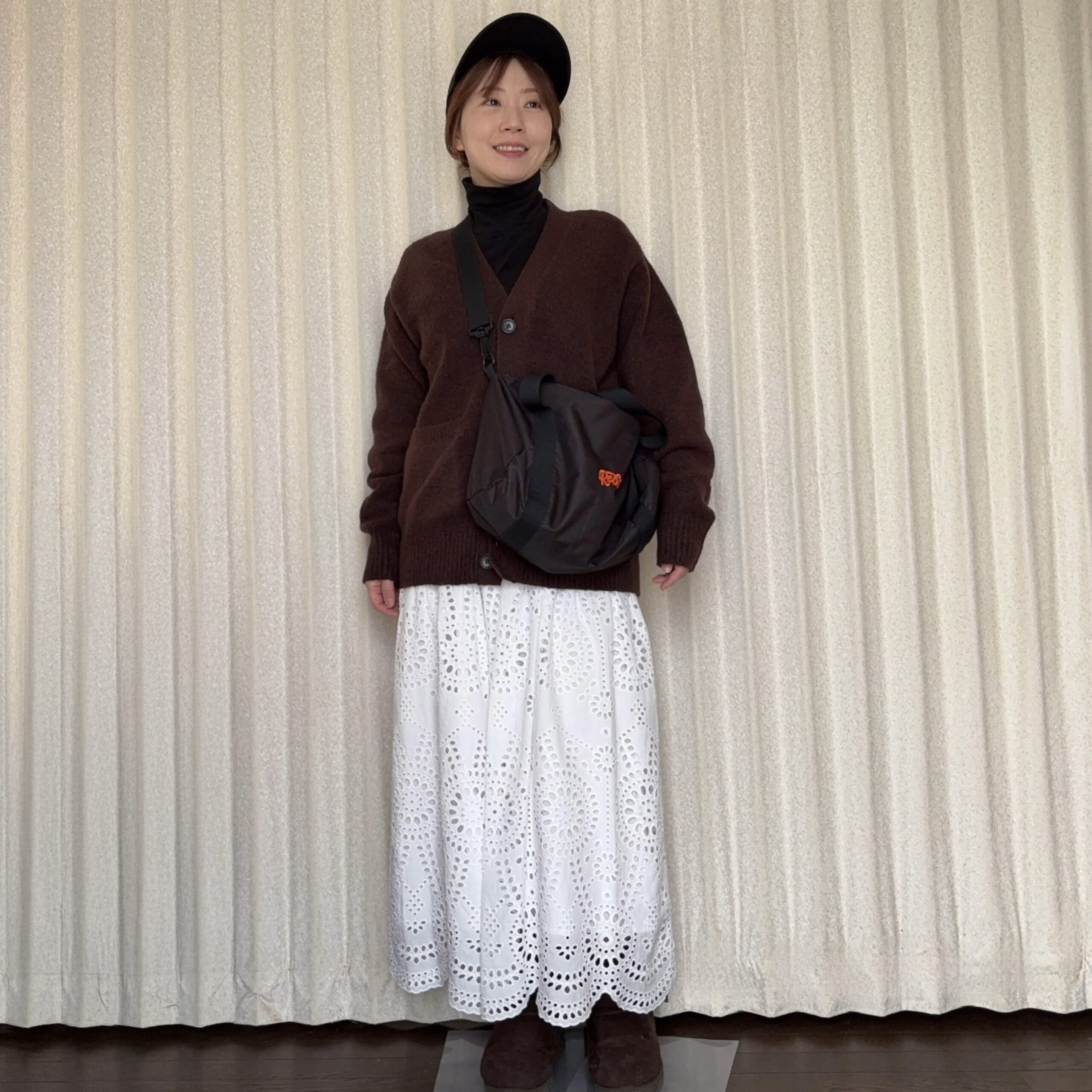 12closet　インドコットン刺しゅうレーススカート　メンズライク