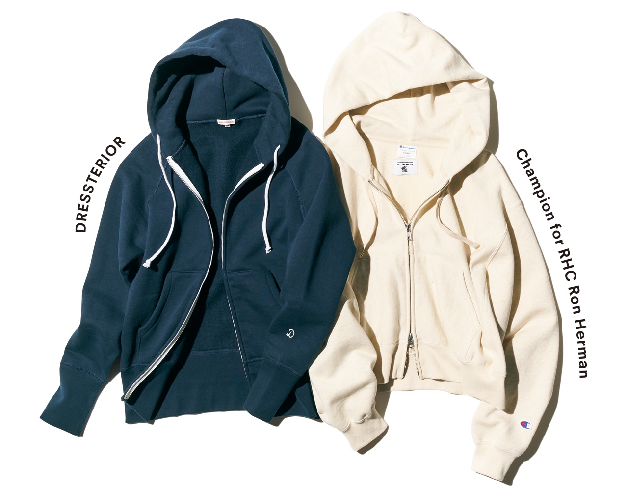 （右）Champion for RHC Ron Herman　パーカ￥20900
（左）DRESSTERIOR　パーカ￥22000