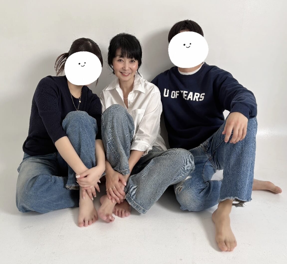 親子写真 デニムスタイル 息子と娘