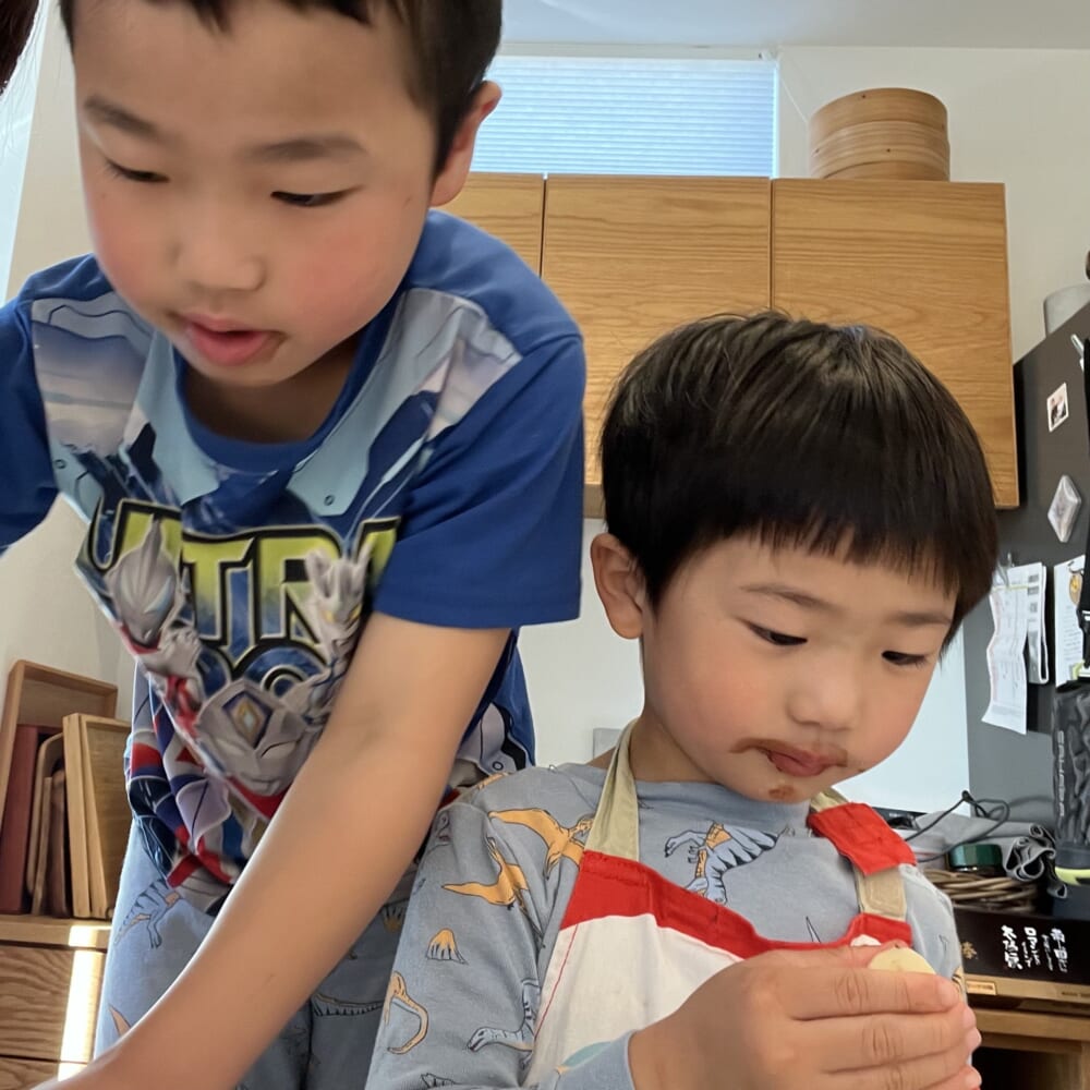 バレンタイン　おやつ作り チョコバナナ