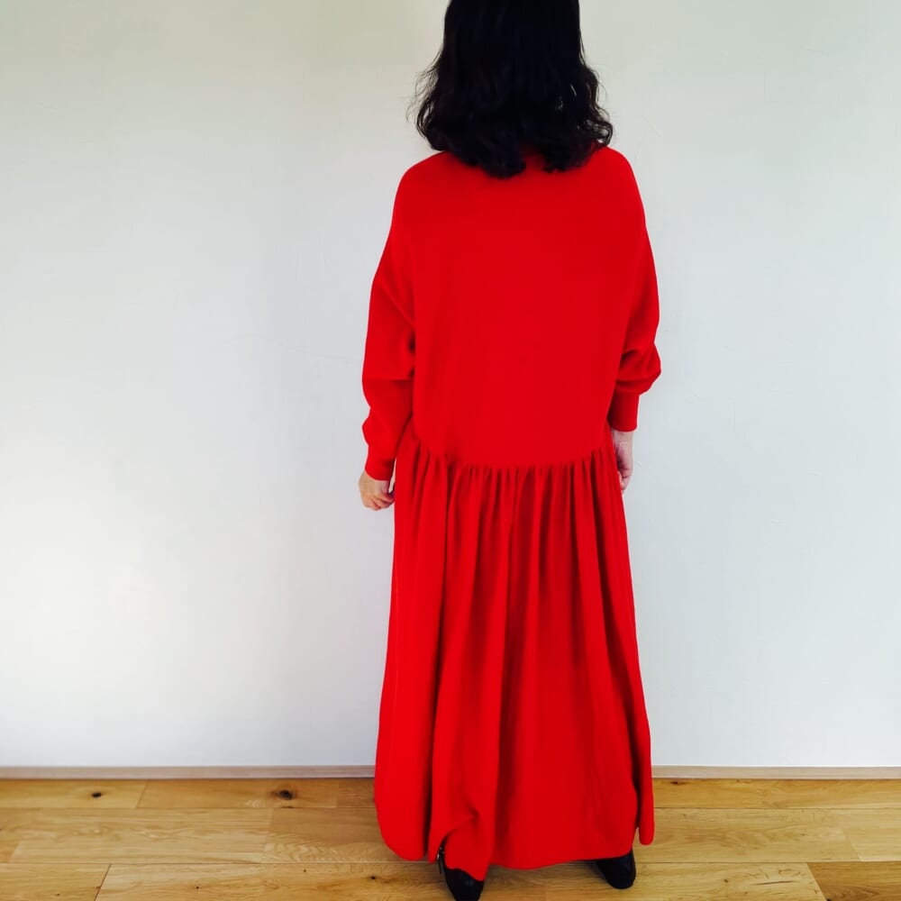 Curensology ウールハイネックギャザーワンピース カレンソロジー