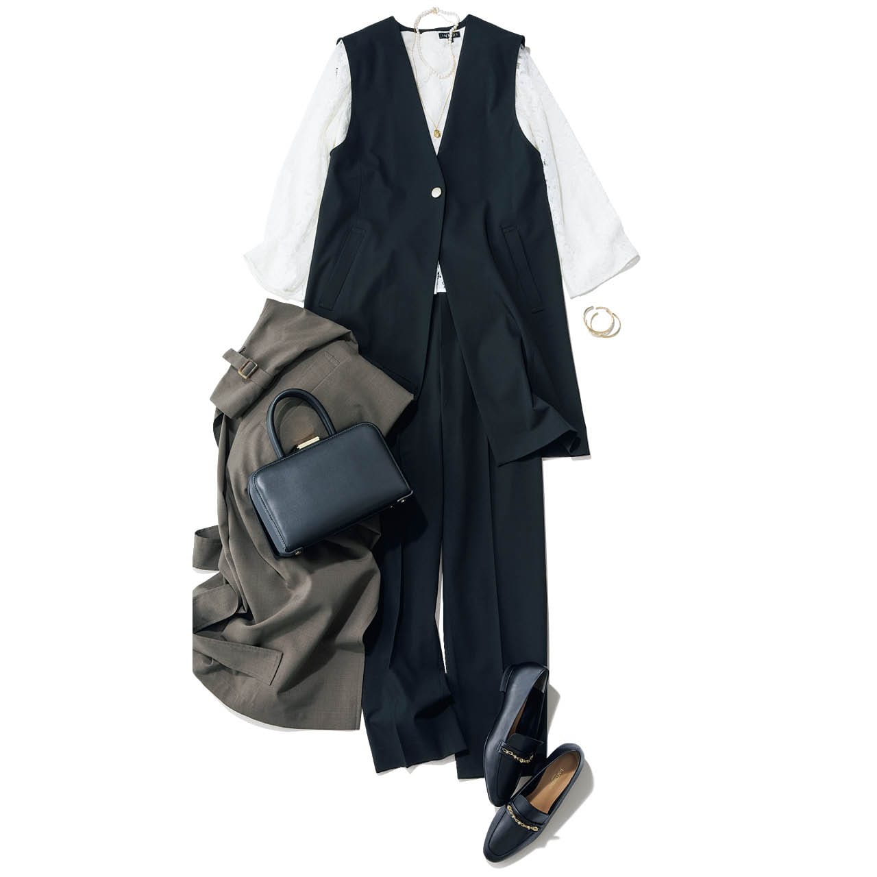 グローバルワークのジレとパンツコーデ