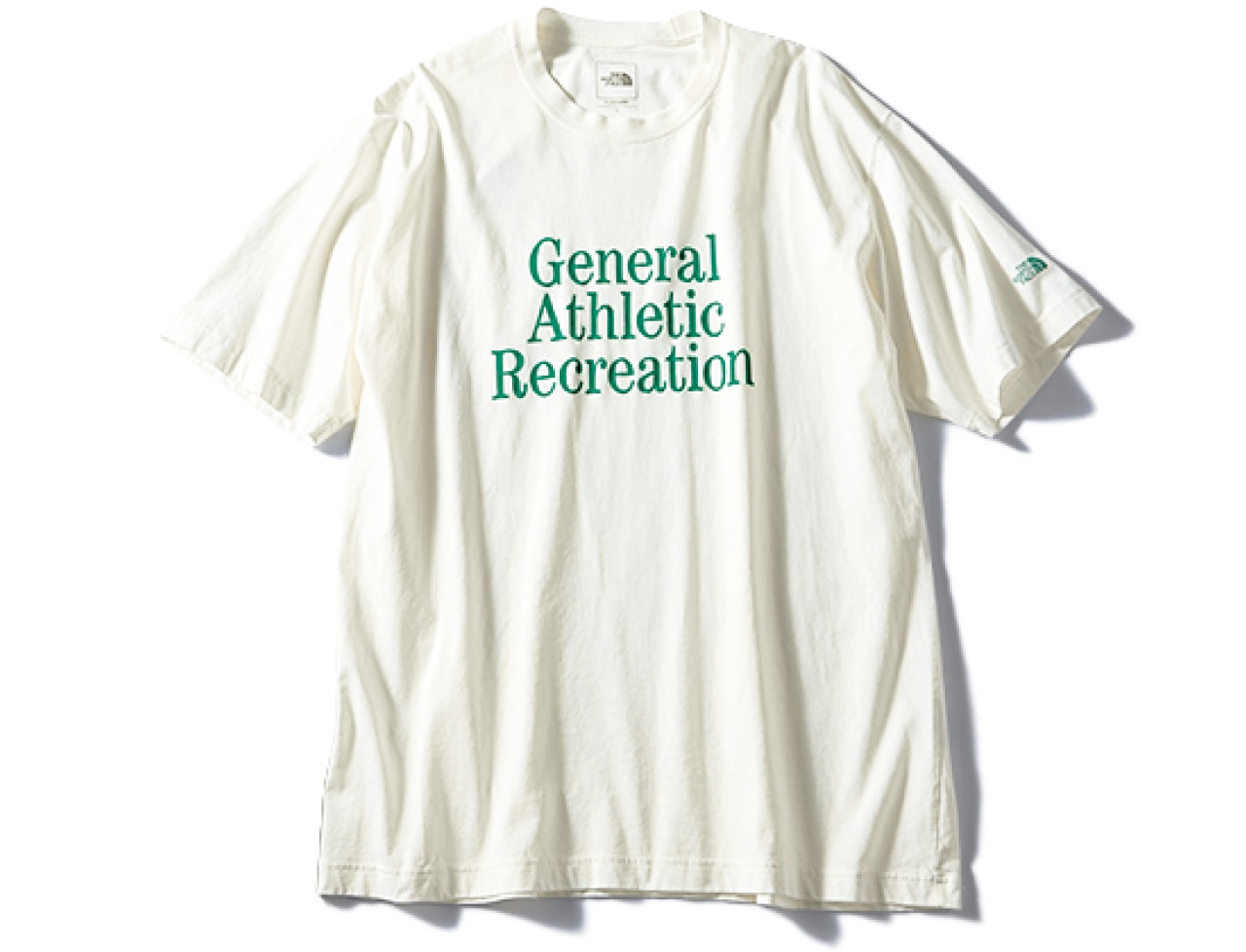 THE NORTH FACE（ザ・ノース・フェイス）【洗える】GAR Typographic White S/S Tee ホワイト×グリーン