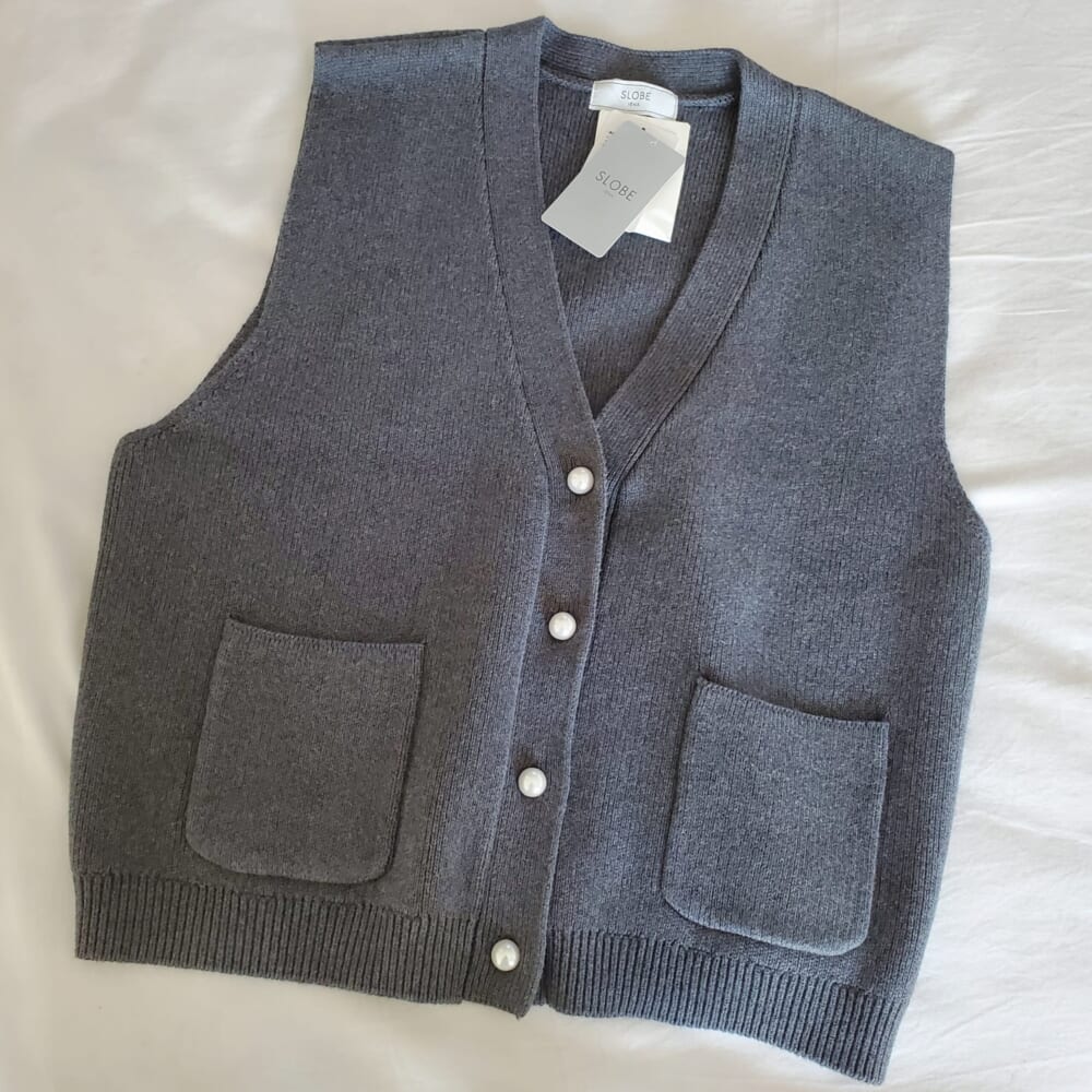 スローブイエナ　パールニットベスト