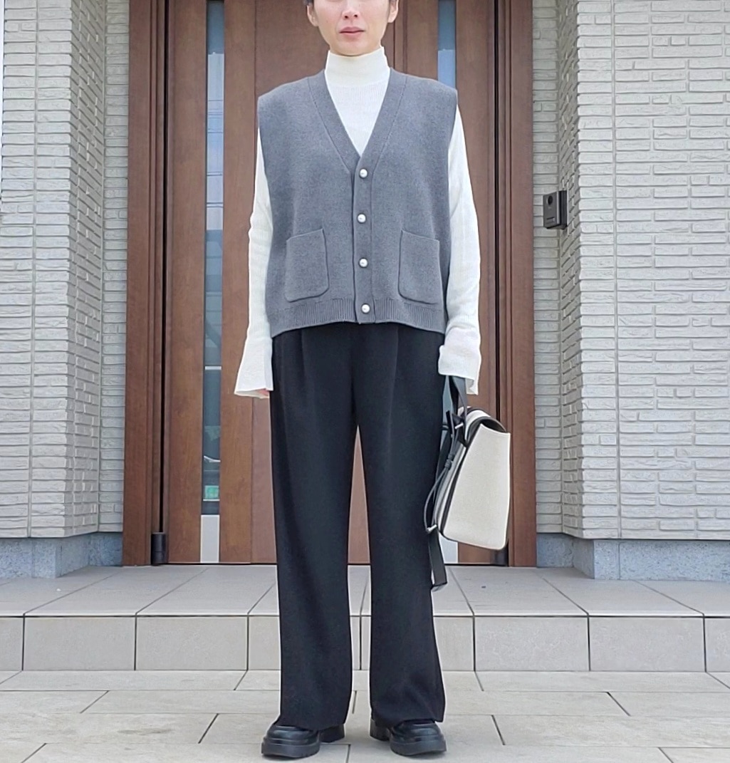 【お仕事コーデ】SLOBE IENA　パールニットベスト