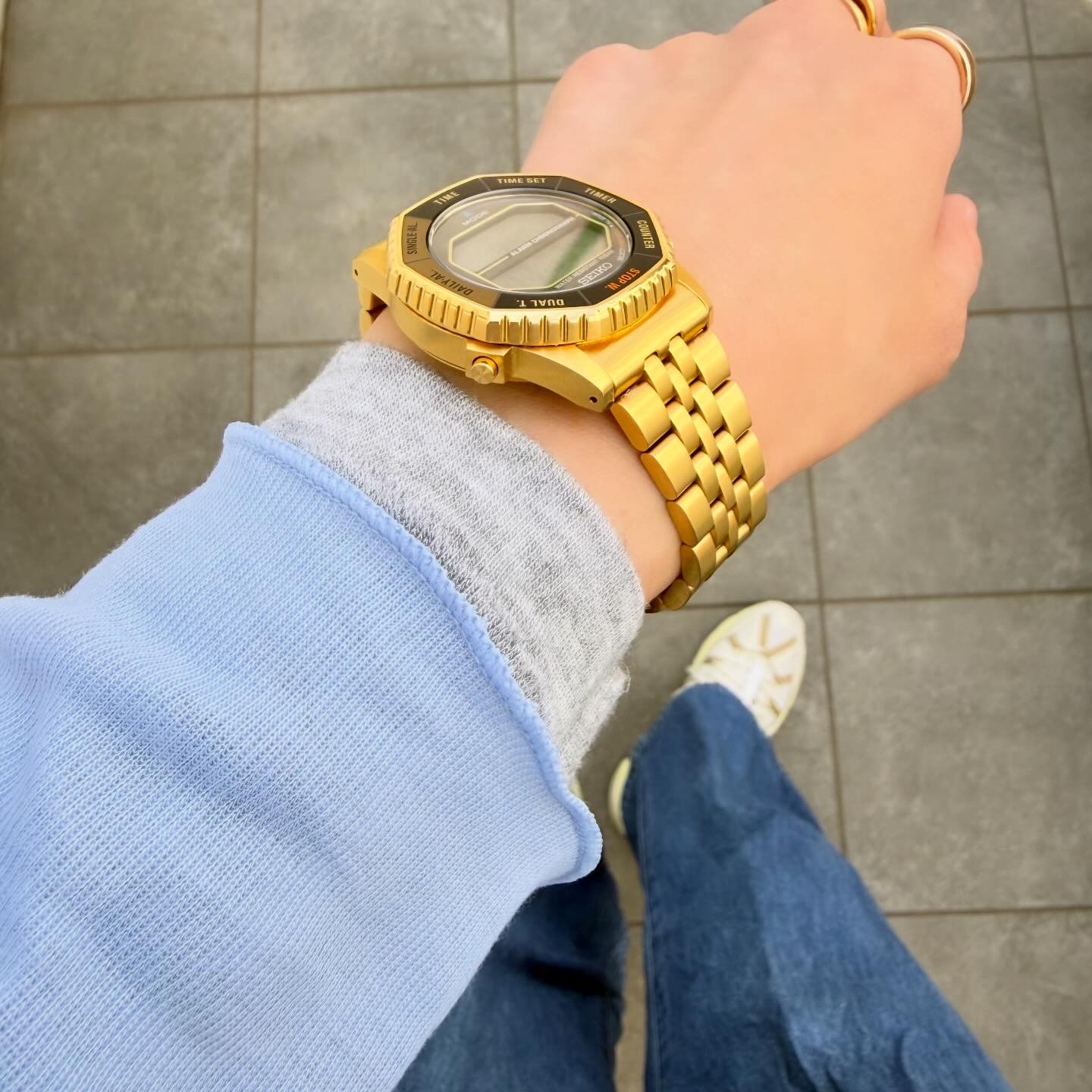 GU ソフトリブクルーネックT