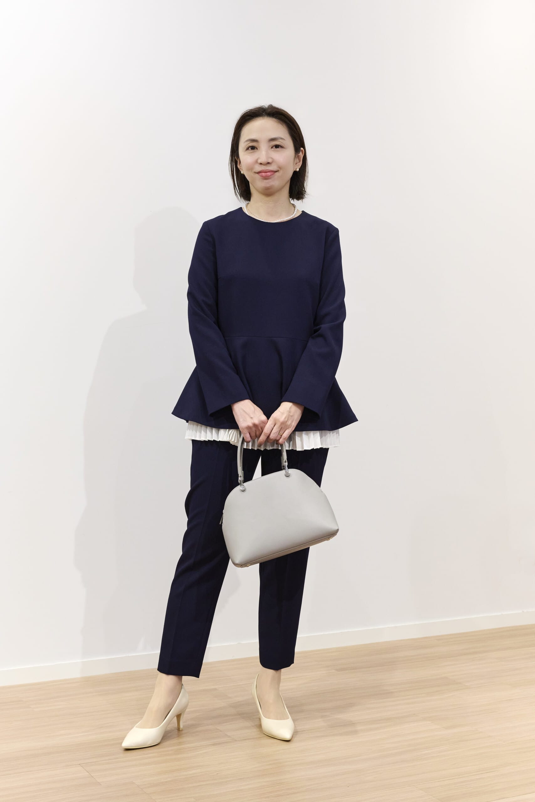 PLST「プリーツキャミ付きの3WAYセットアップ」を使った40代ハレの日コーデ