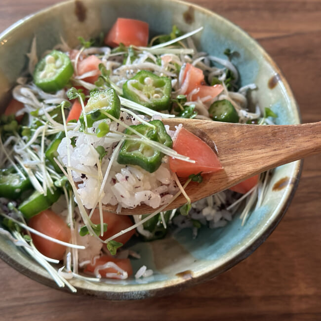 【長谷川あかりさんレシピ】シラスと赤じそふりかけの野菜ちらし