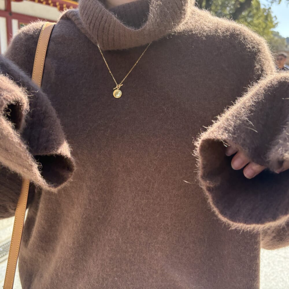 Spick and Span　フォックスウールミックスロングリブタートルプルオーバー