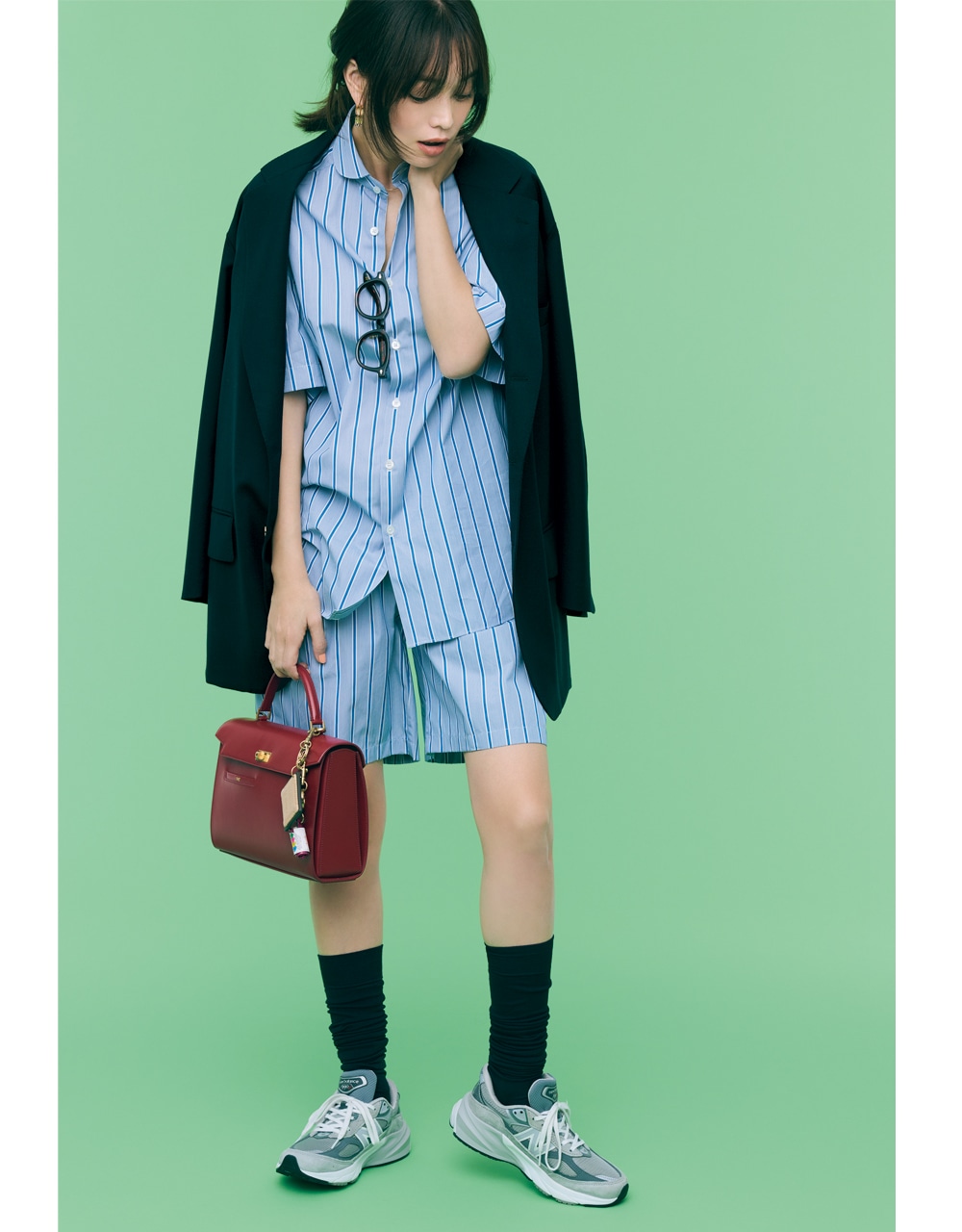 パジャマ風のセットアップ 蛯原友里さん