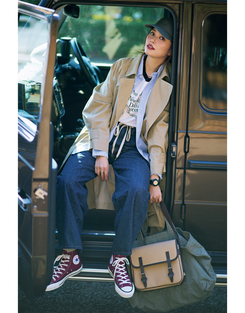  インディゴデニム コーデ 垣内彩未さん